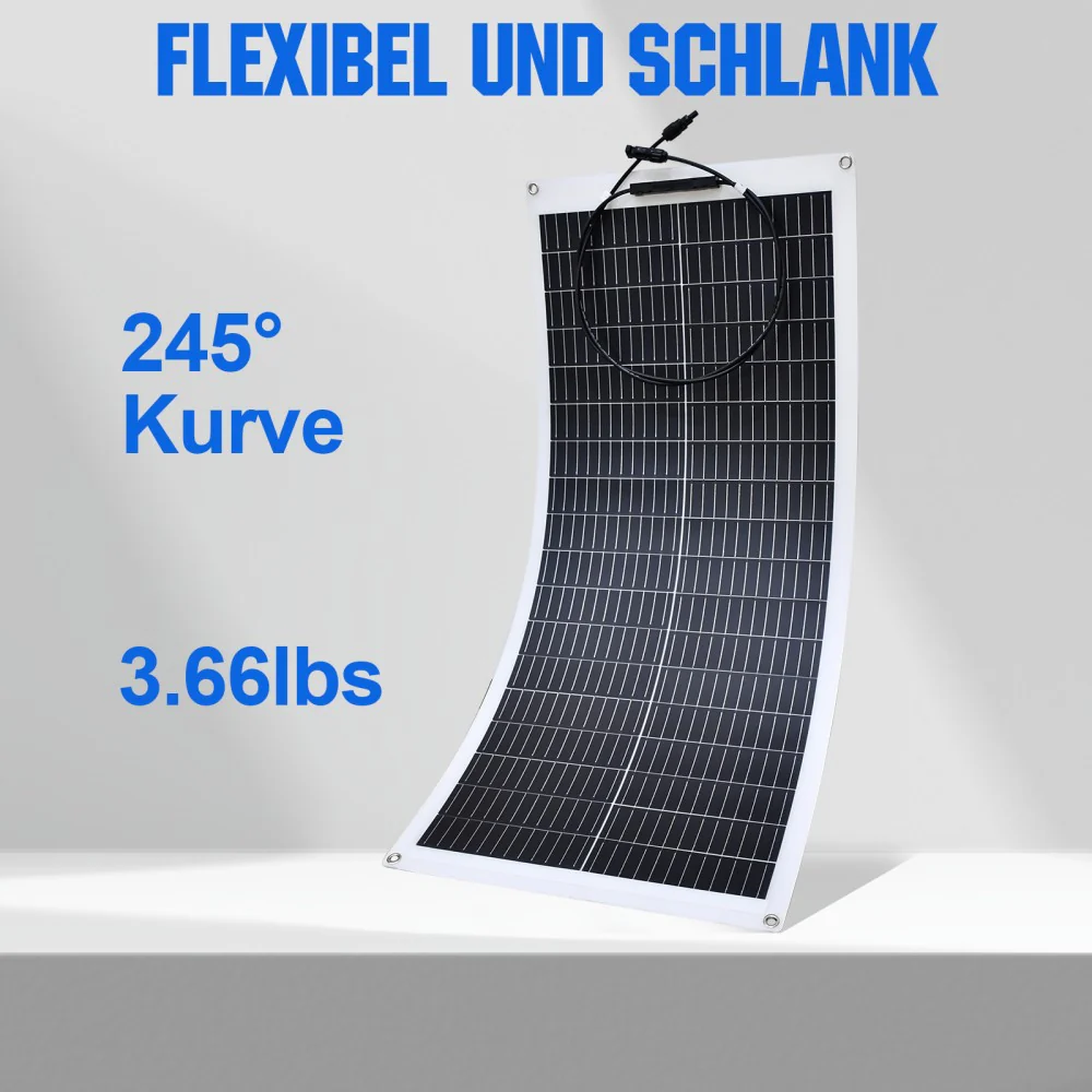 100Wp 12V Flexibles Solarmodul Monokristallin - Image 3