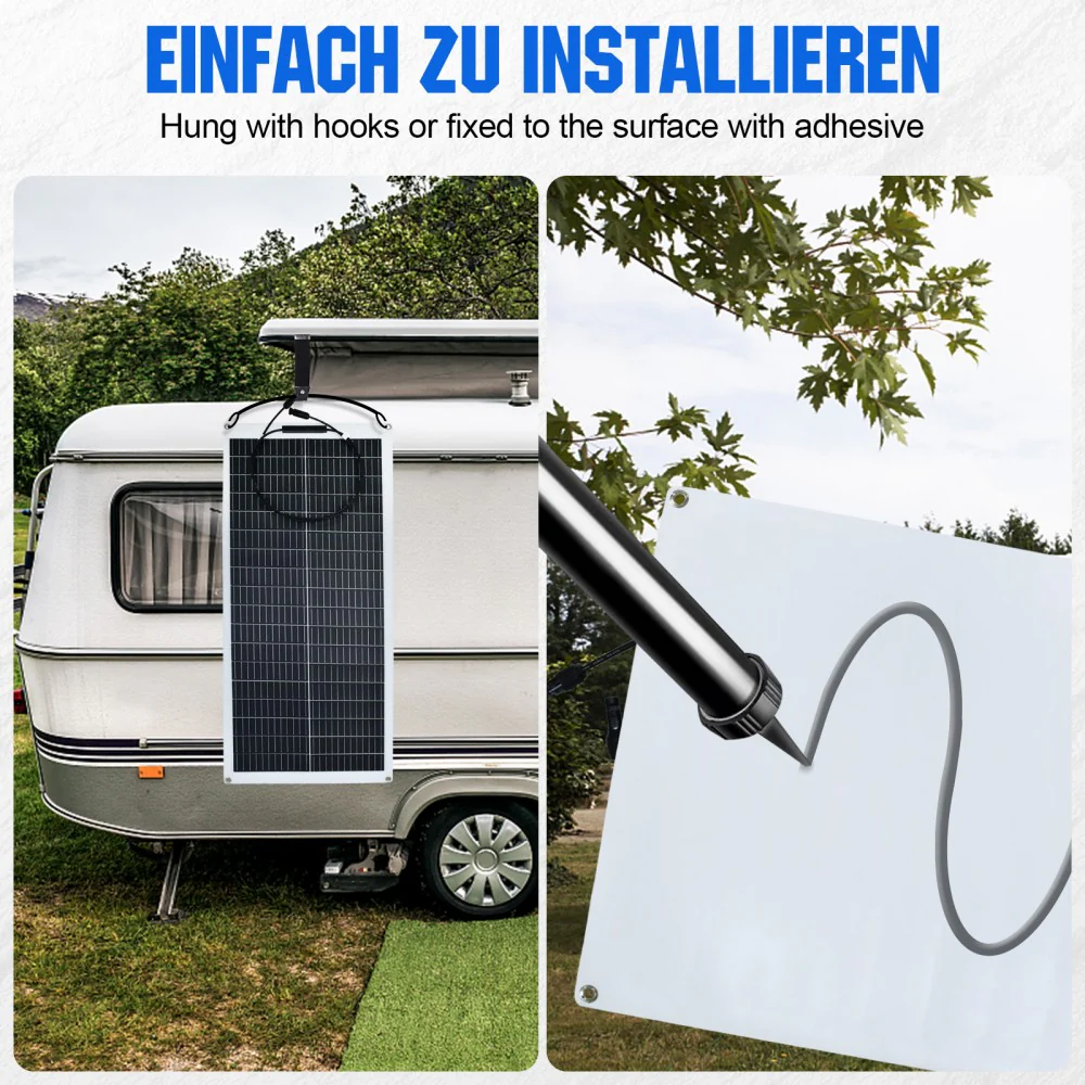 100Wp 12V Flexibles Solarmodul Monokristallin - Image 6