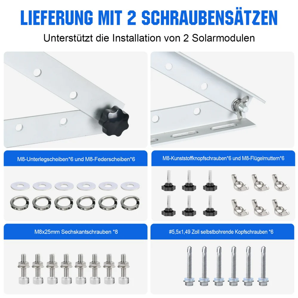 114cm Solarpanel-Neigungshalterungen mit einstellbarem Winkel - Image 6