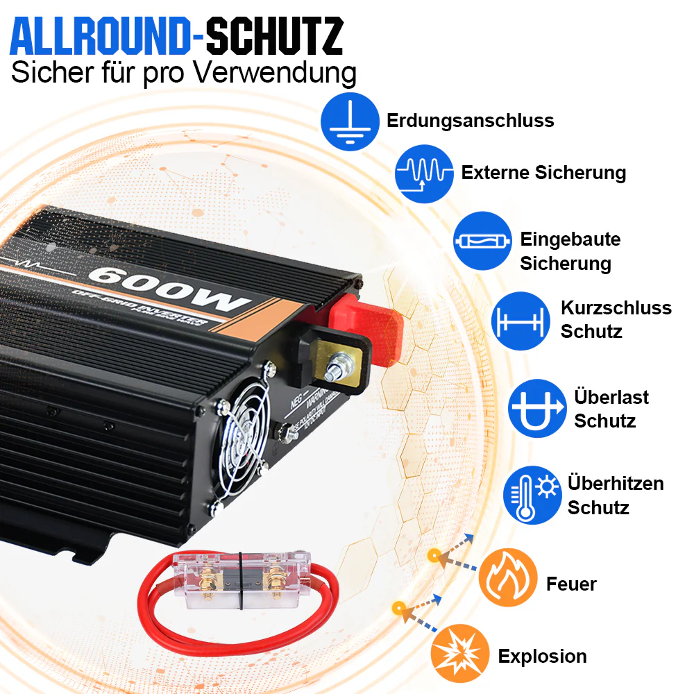120Wp 240Wp 12V Komplettset Solaranlage mit 0,6kWh Lithium Speicher+600W Wechselrichter - Image 8