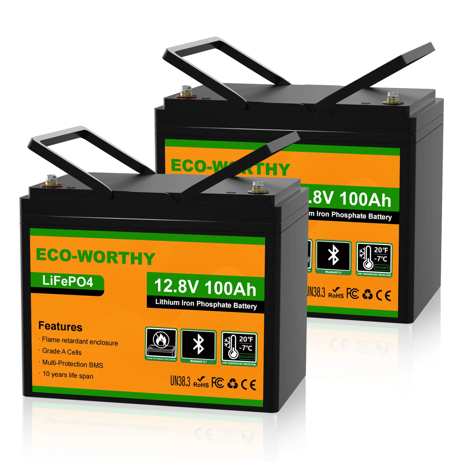 Eco-Worthy 12V 100Ah LiFePO4 Lithium batterie mit Bluetooth und Untertemperaturschutz - Image 10