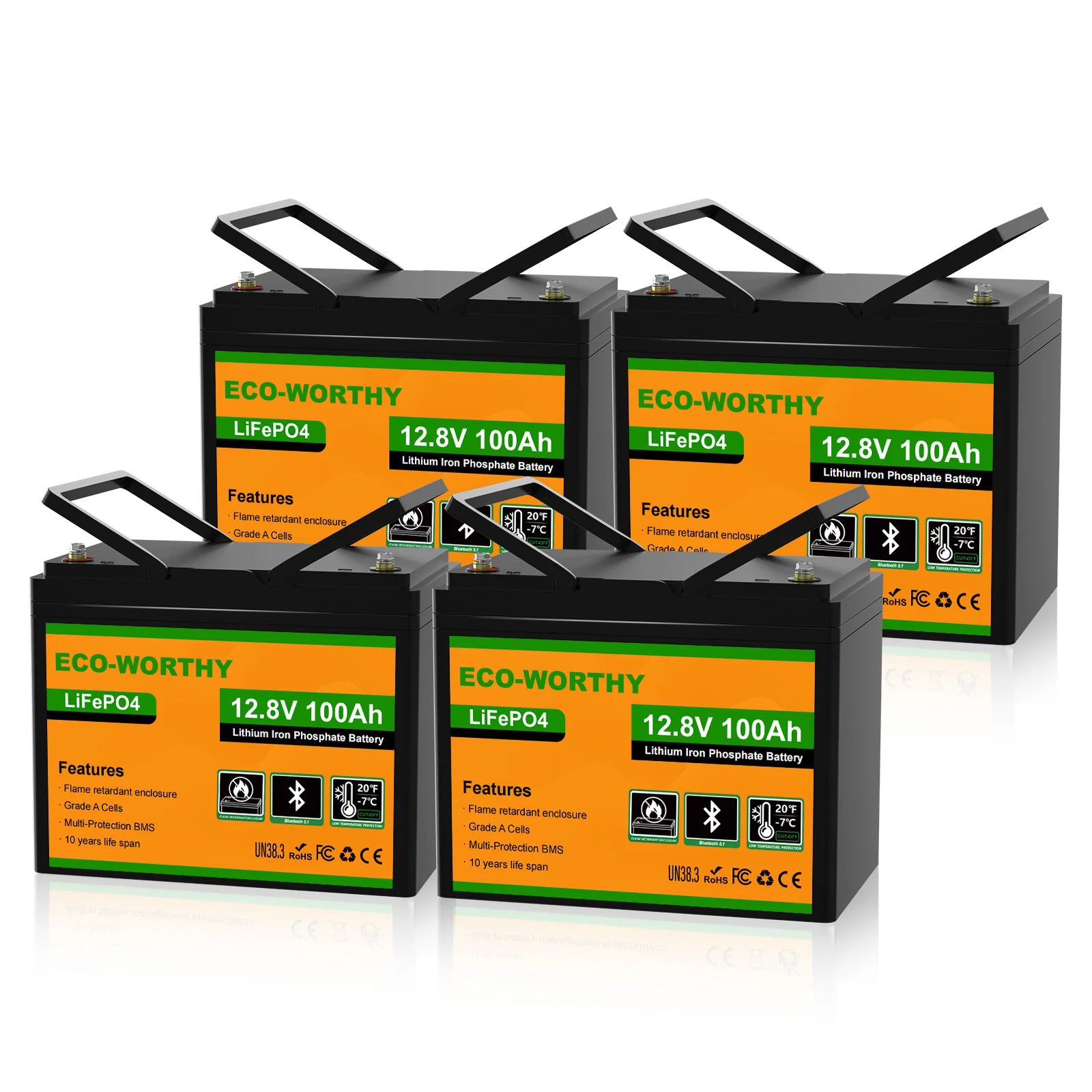 Eco-Worthy 12V 100Ah LiFePO4 Lithium batterie mit Bluetooth und Untertemperaturschutz - Image 13