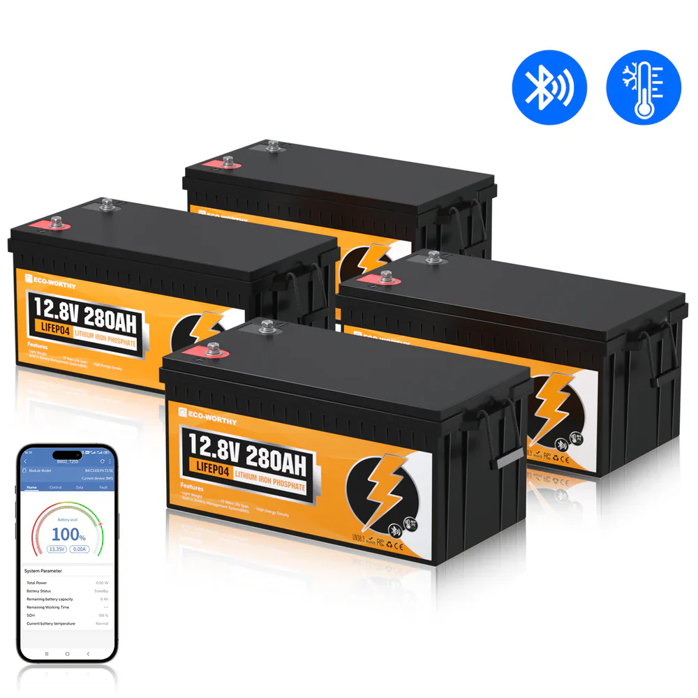 Eco-Worthy 12V 280Ah LiFePO4 Lithium Batterie mit Bluetooth und Untertemperaturschutz - Image 11