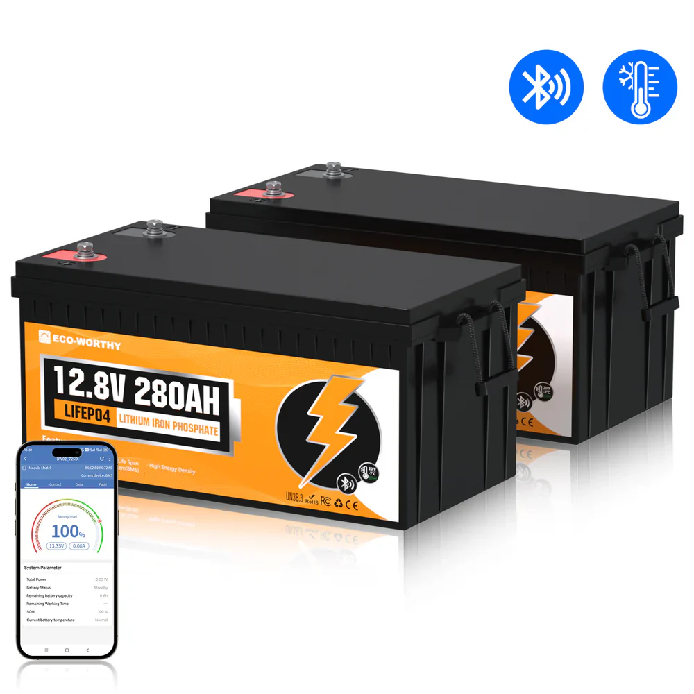 Eco-Worthy 12V 280Ah LiFePO4 Lithium Batterie mit Bluetooth und Untertemperaturschutz - Image 9