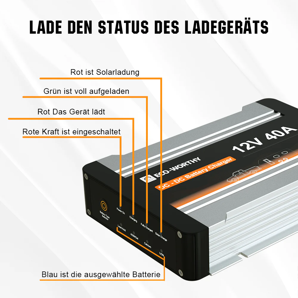 12V 20A & 40A MPPT DC Zu DC Batterieladegerät Für 12V LiFePO4, Blei-Säure, SLA, Gel, AGM Und Calcium-Batterien - Image 6