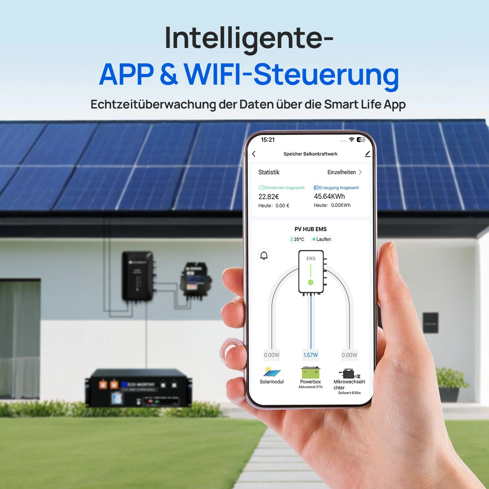 1720W Balkonkraftwerk mit 48V 100Ah LiFePO4 Batterie und Hub 800W Stromspeicher - Image 4