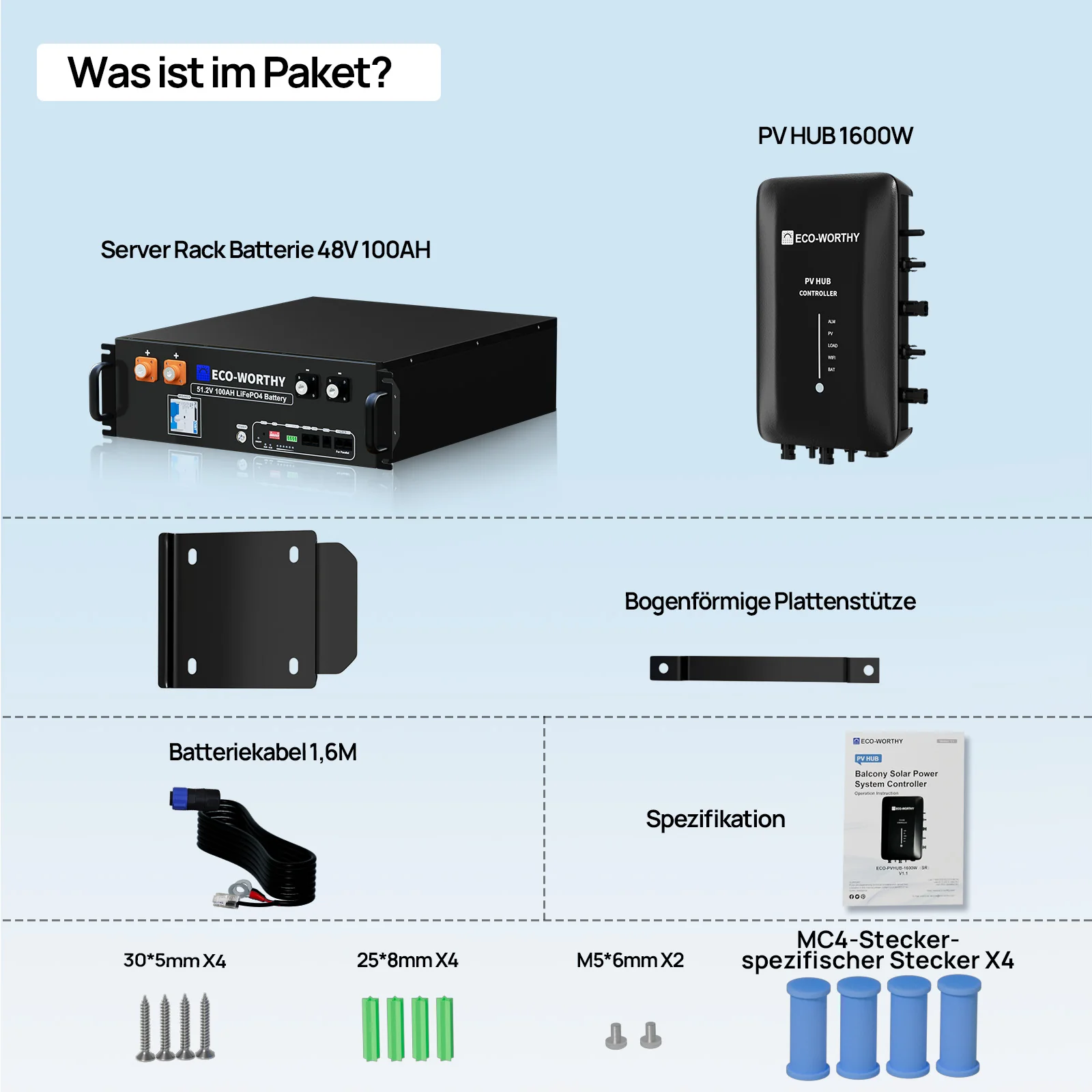 1720W Balkonkraftwerk mit 48V 100Ah LiFePO4 Batterie und Hub 800W Stromspeicher - Image 7