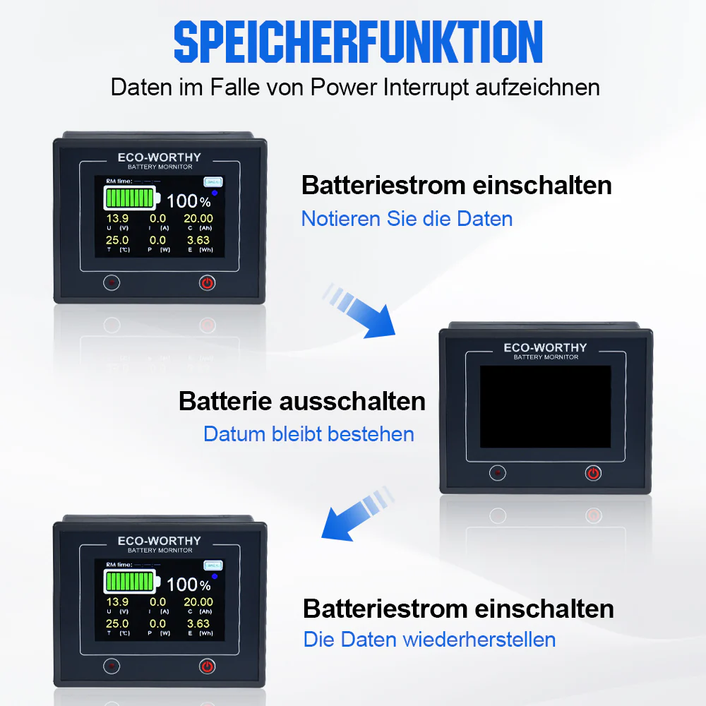 200A 3,5" berührbares Display Battery Monitor mit Hall-Sensor für AGM und Lithium Batterien (LiFePO4) - Image 5