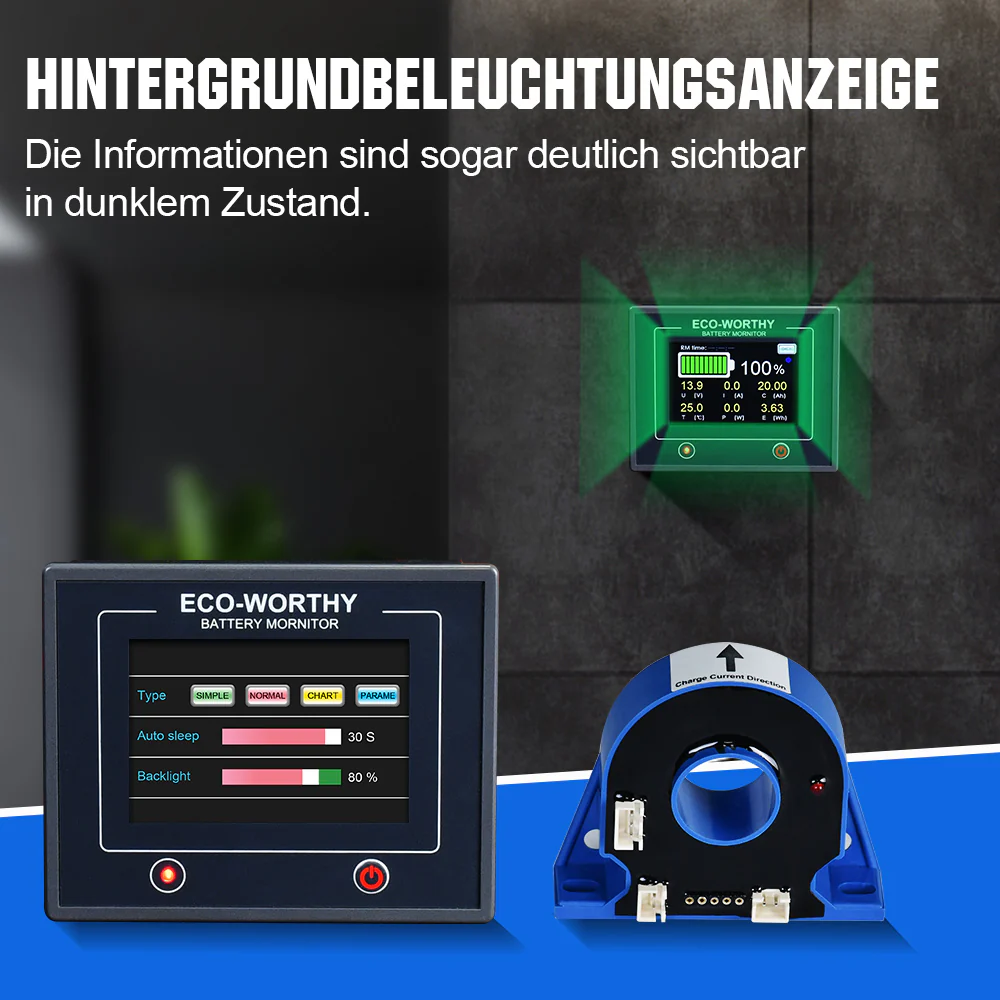 200A 3,5" berührbares Display Battery Monitor mit Hall-Sensor für AGM und Lithium Batterien (LiFePO4) - Image 9
