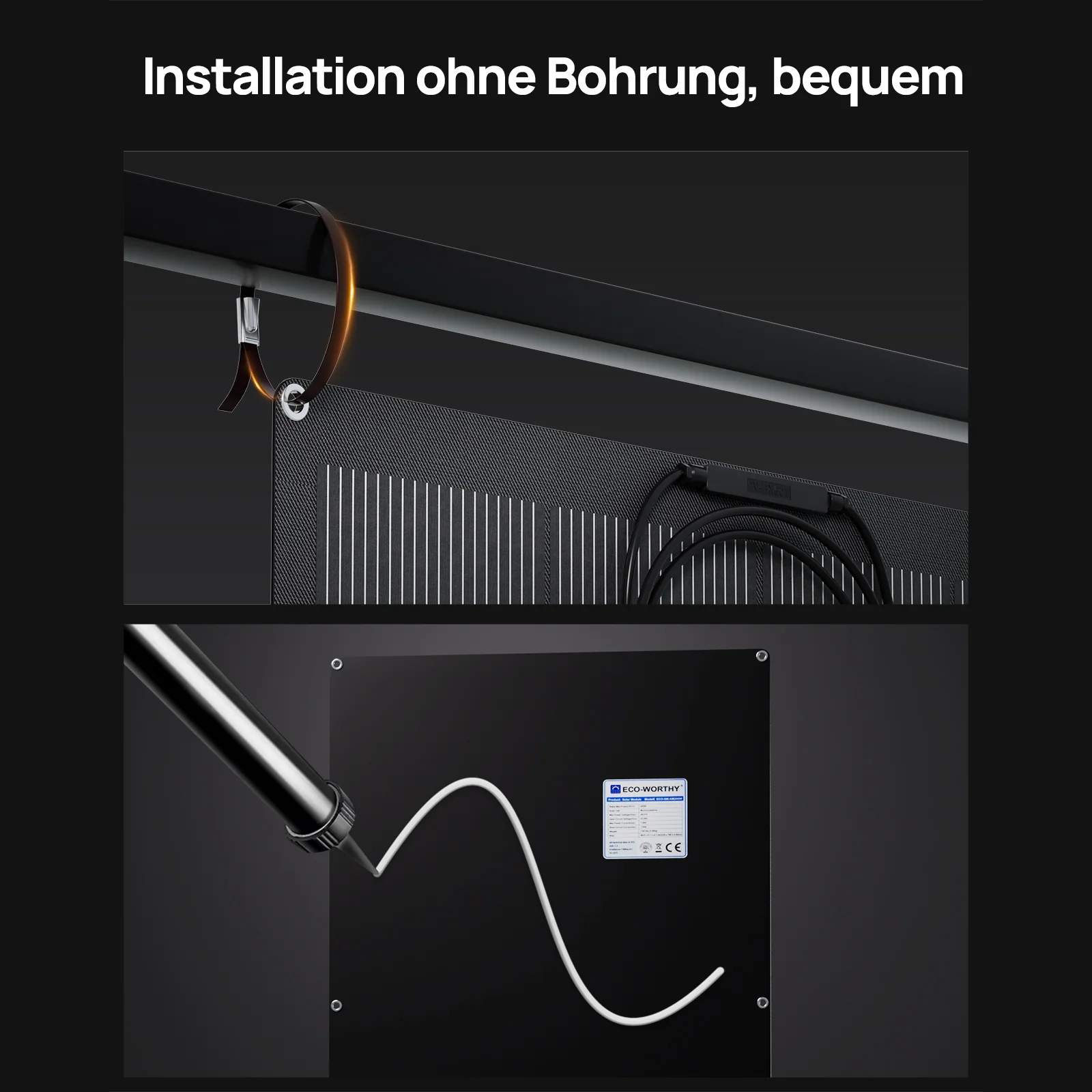 Eco-Worthy 200Wp 24V Flexibles Solarmodul Monokristallin - Image 6