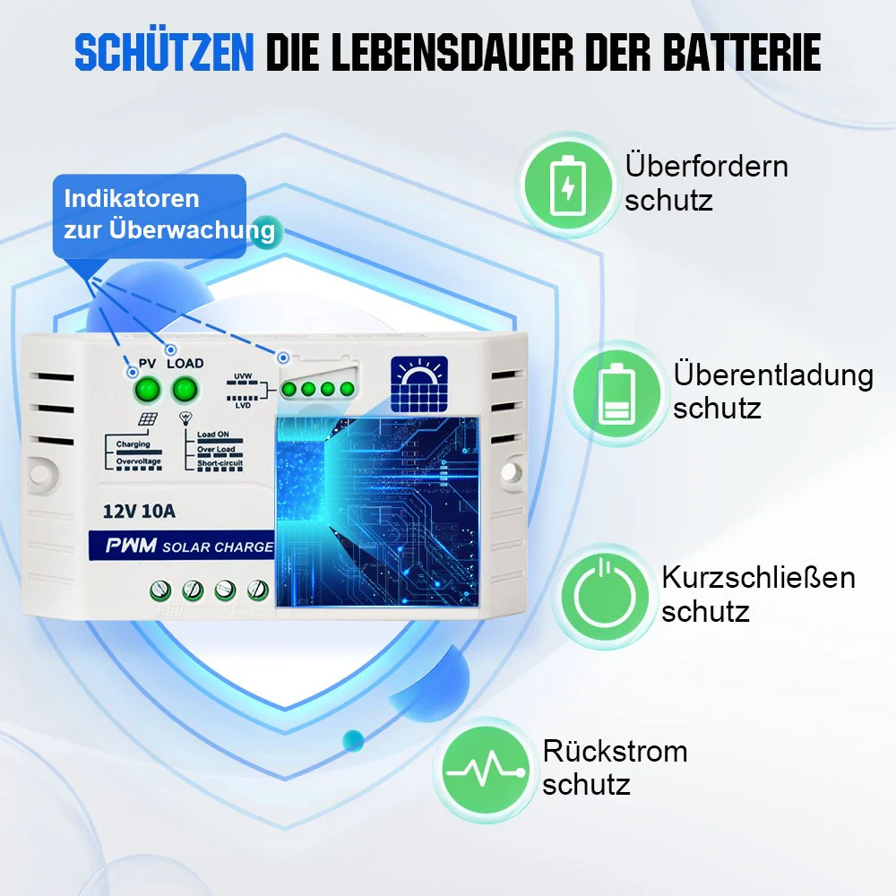 25Wp 12V Solarmodul Monokristallin Erhaltungsladegerät Kit - Image 8