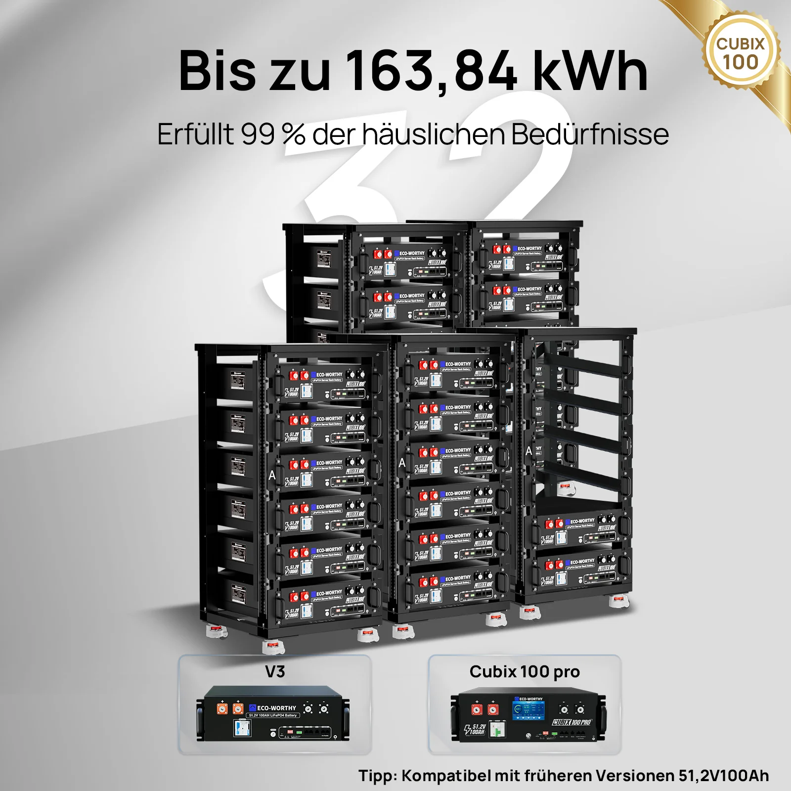 Eco-Worthy 48V 100Ah Server Rack Batterie—Bluetooth und WLAN—IEC 61000—10 Jahre Garantie - Image 9