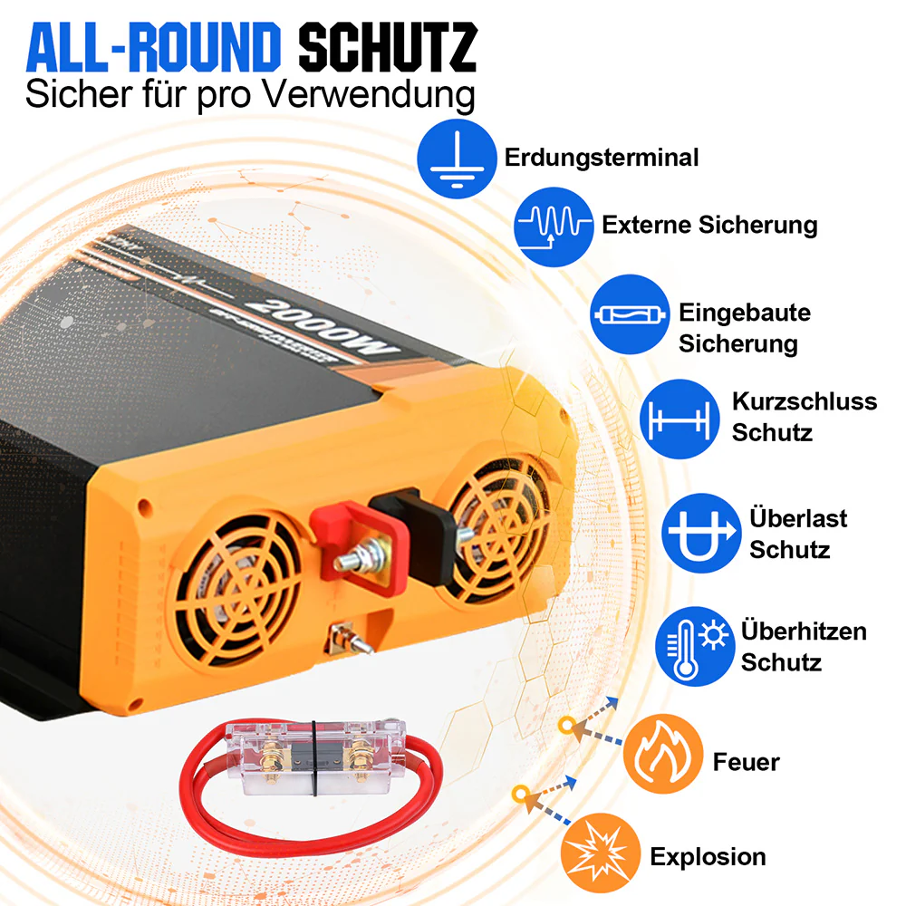 480Wp 12V (4x120Wp) Komplettset MPPT Solaranlage mit 1,2kWh Lithium Speicher+1,1kW Wechselrichter - Image 4