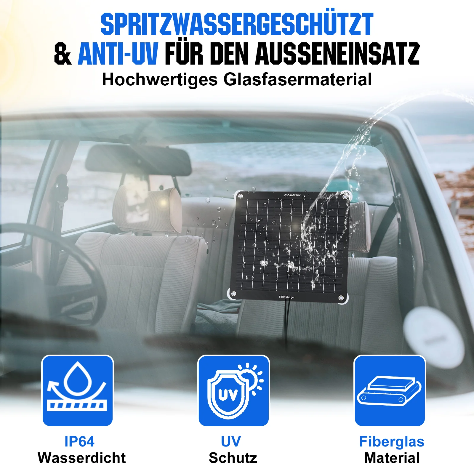 5Wp 10Wp Tragbares Solar-Erhaltungsladegerät für 12V-Batterien in Auto & Boot - Image 8