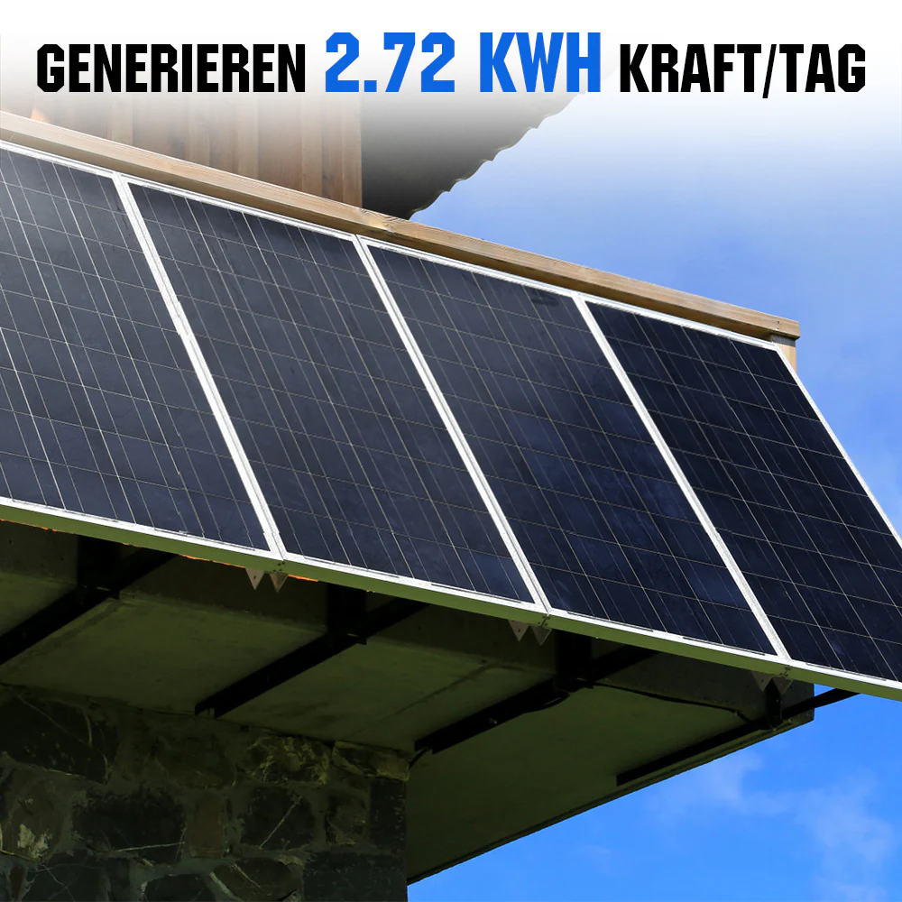 680Wp 12V (4x170Wp) Komplettset MPPT Solaranlage mit 2,4kWh Lithium Speicher+2kW Wechselrichter - Image 3