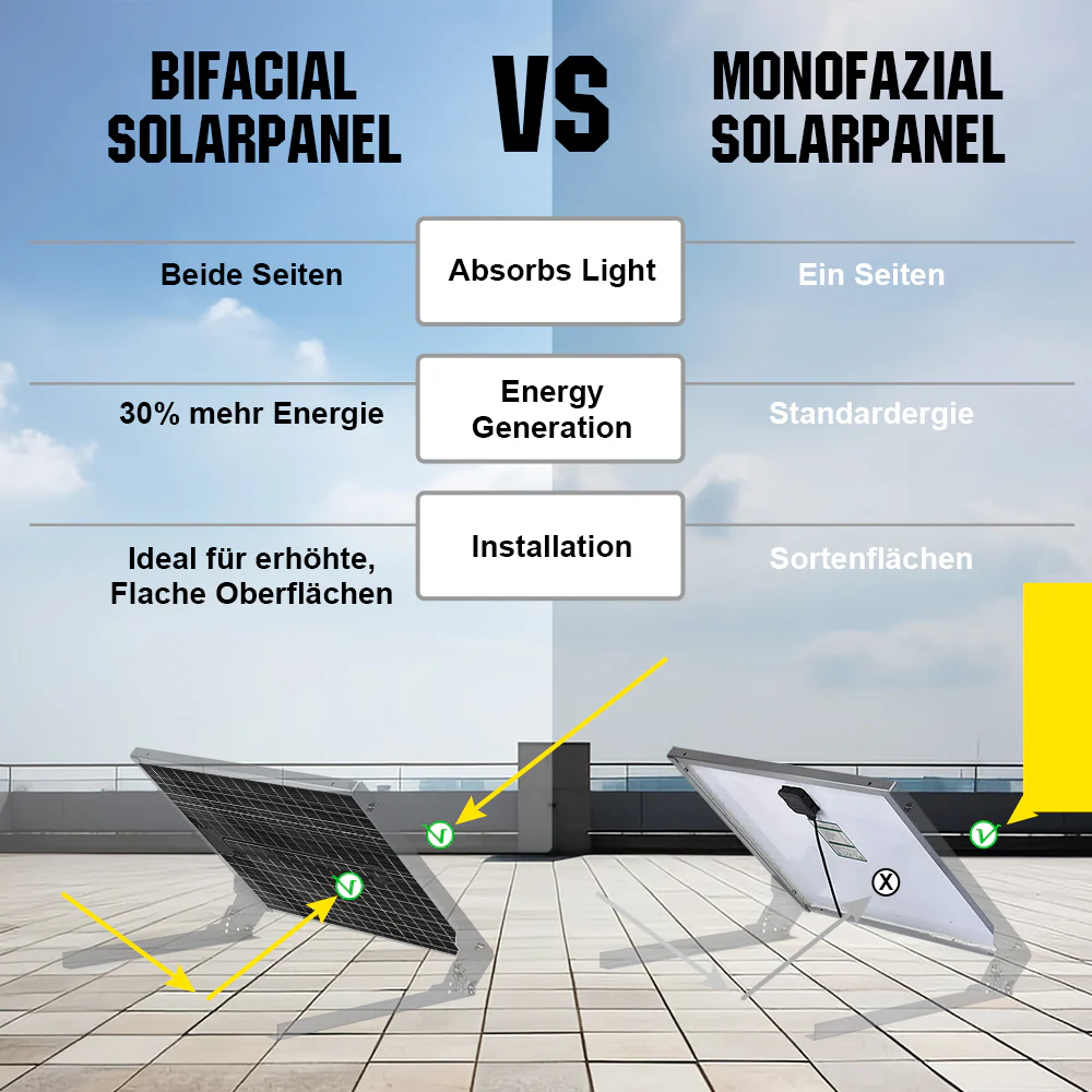 Eco-Worthy 195Wp 12V Bifaziale Solarmodul Monokristallin - Image 3