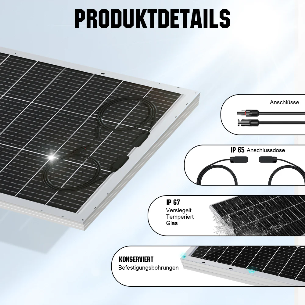 Eco-Worthy 195Wp 12V Bifaziale Solarmodul Monokristallin - Image 6