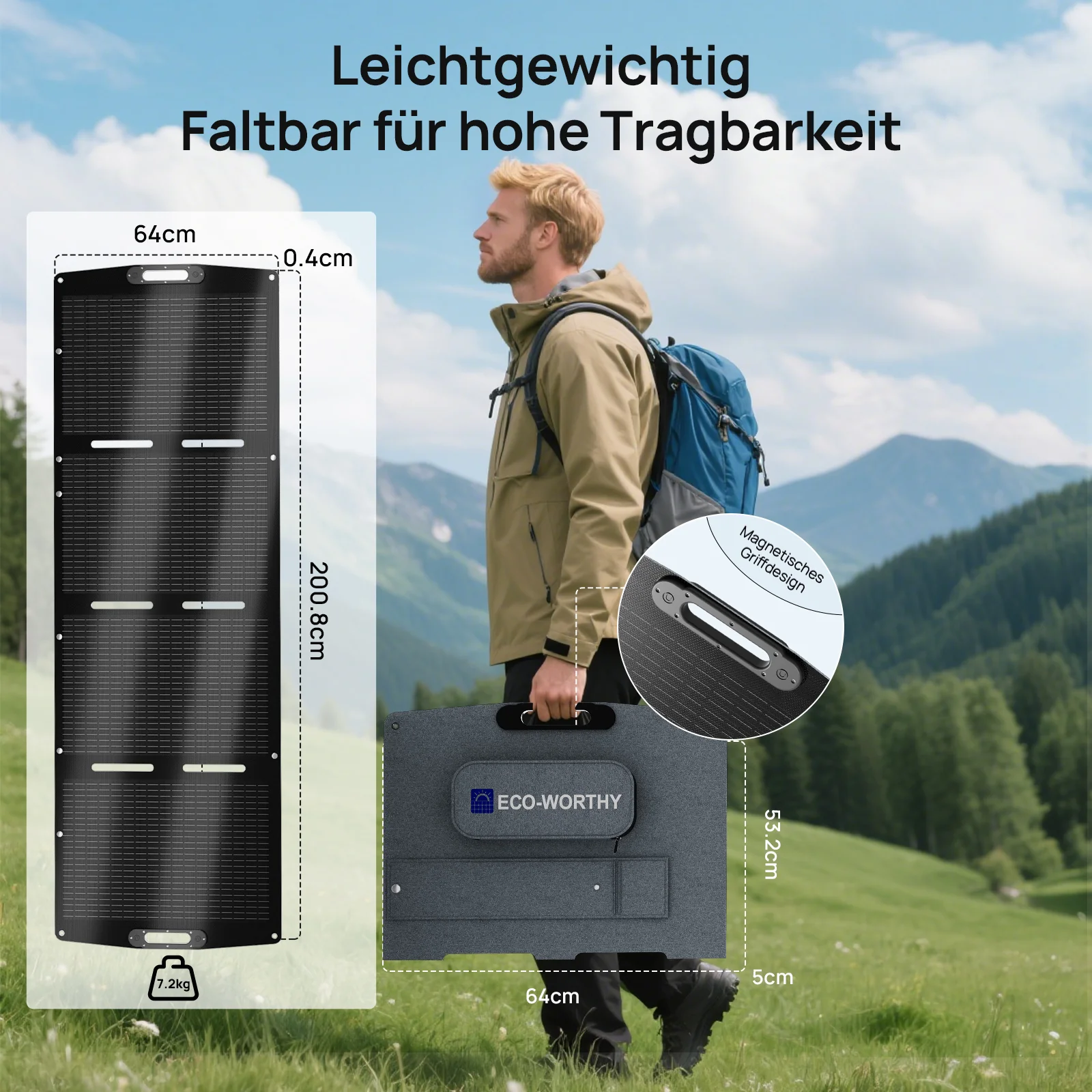 ECO-WORTHY 200Wp 24V Faltbares Solarpanel Pro für Camping, RV - Image 6