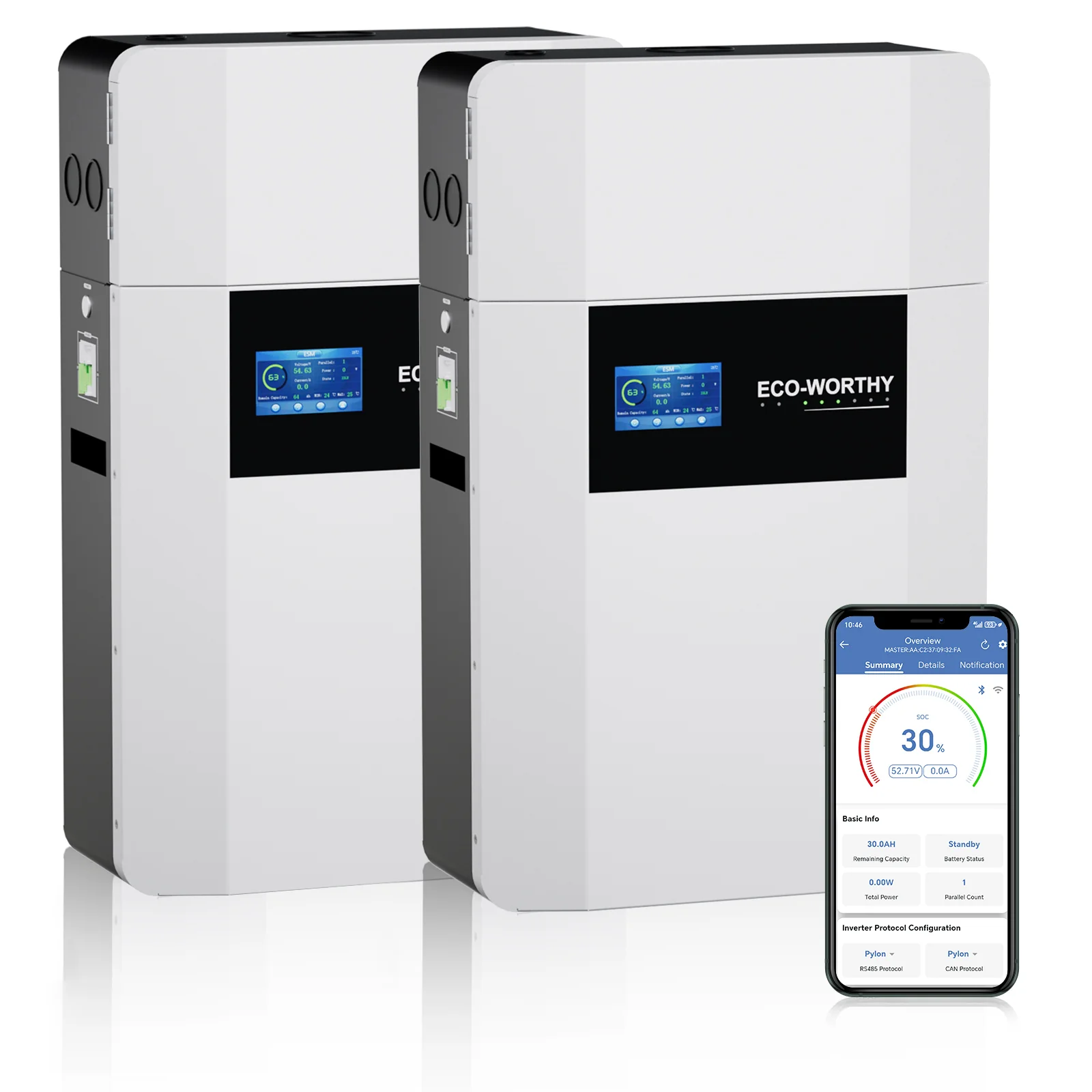 Eco-Worthy  48V 100Ah Wand-Innenbatterie mit Anschlussdose—IEC 62619—Für niedrige Temperaturen geeignet—10 Jahre Garantie - Image 10