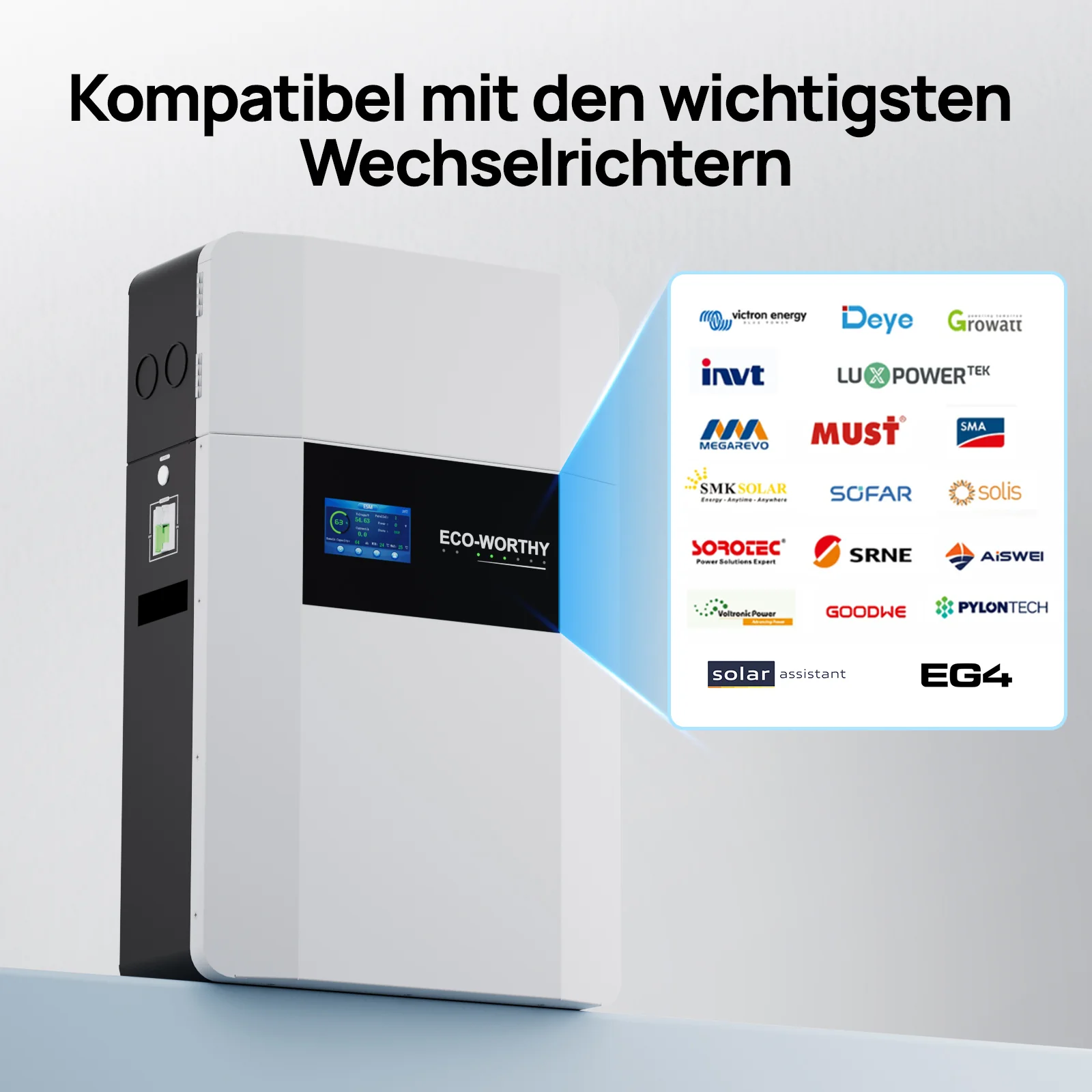 Eco-Worthy  48V 100Ah Wand-Innenbatterie mit Anschlussdose—IEC 62619—Für niedrige Temperaturen geeignet—10 Jahre Garantie - Image 5