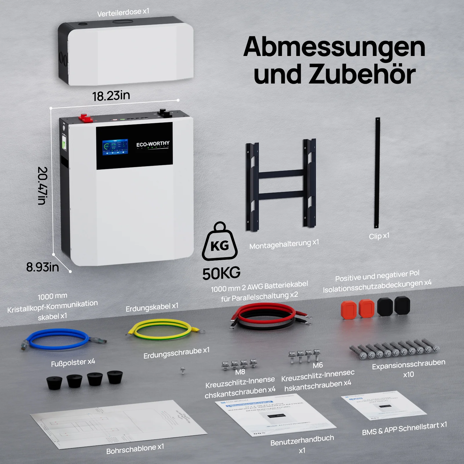 Eco-Worthy  48V 100Ah Wand-Innenbatterie mit Anschlussdose—IEC 62619—Für niedrige Temperaturen geeignet—10 Jahre Garantie - Image 9