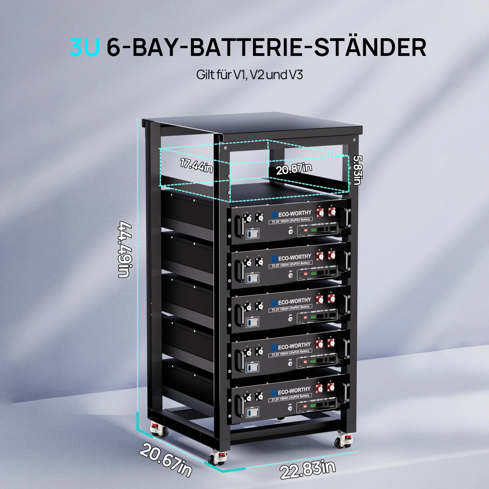 ECO-WORTHY 6-lagiges 19-Zoll-Server-Farm-Rack - Image 3