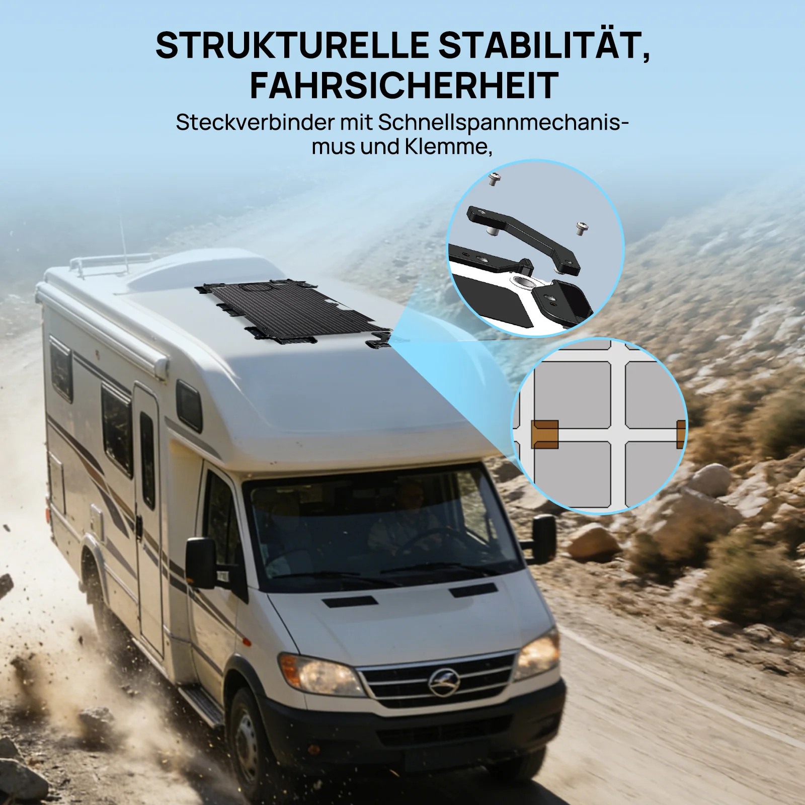 ECO-WORTHY Solarpanel Halterung mit Hängende Kühlkonstruktion I Geeignet für Camping Wohnmobil, Flachdach und Boot - Image 4