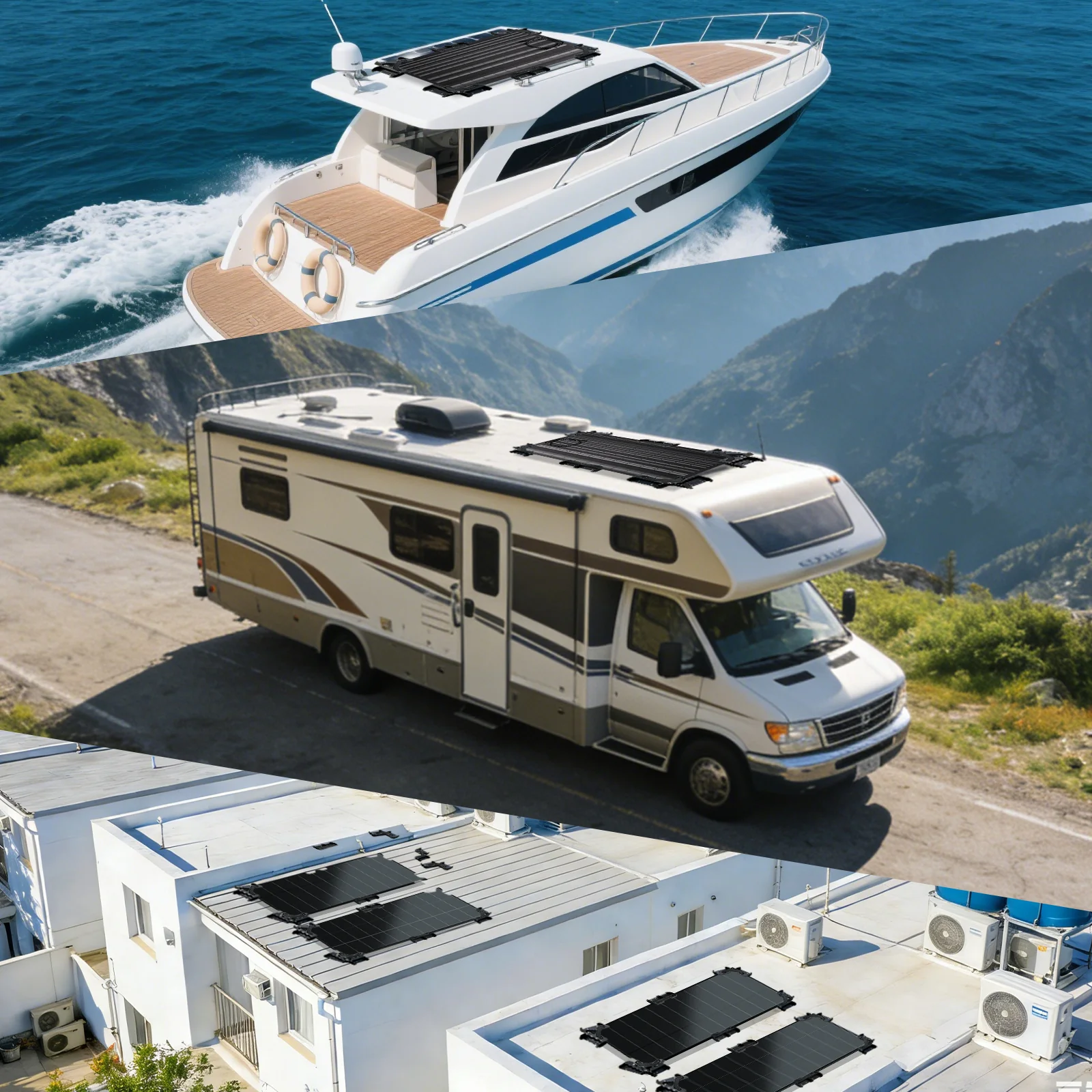 ECO-WORTHY Solarpanel Halterung mit Hängende Kühlkonstruktion I Geeignet für Camping Wohnmobil, Flachdach und Boot - Image 6