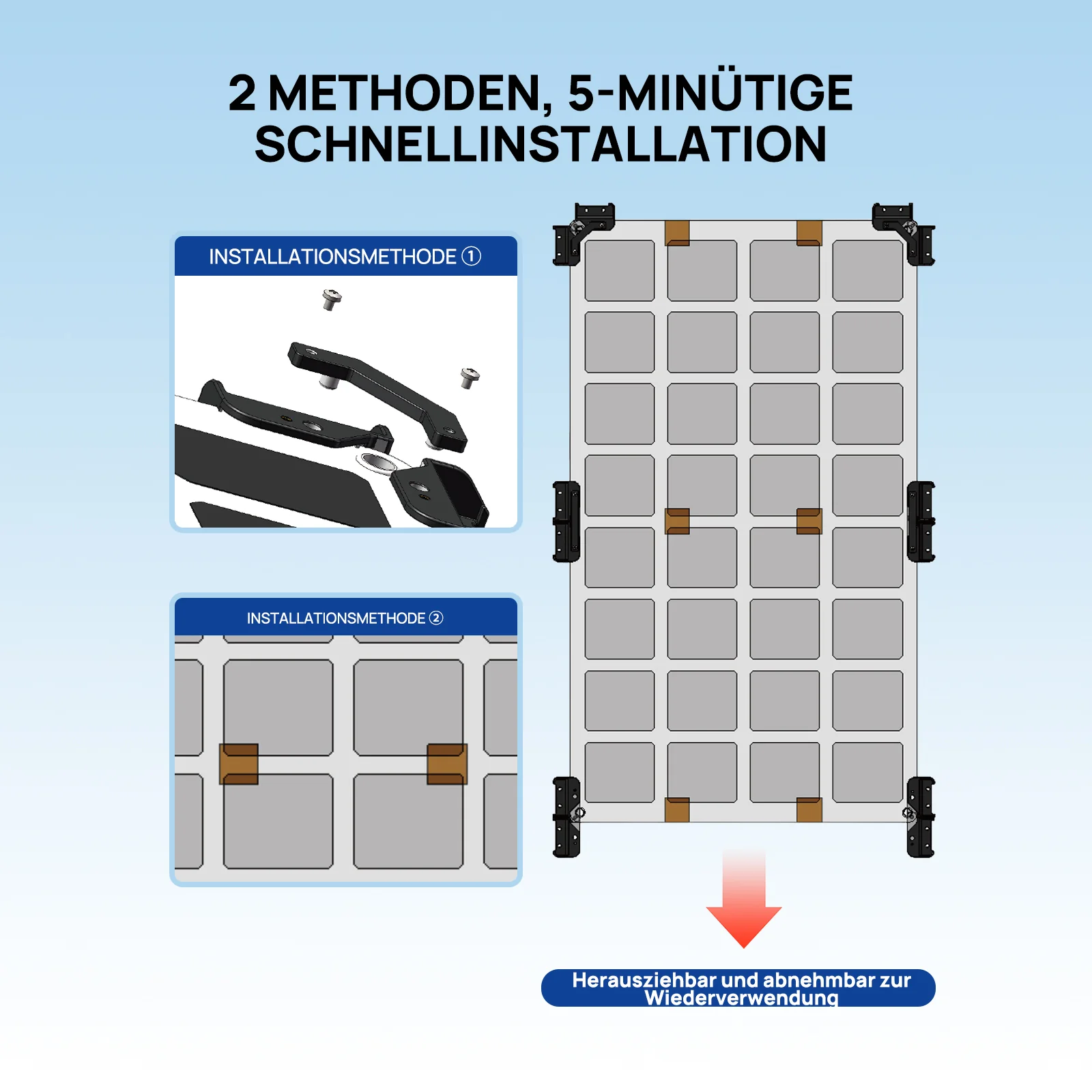 ECO-WORTHY Solarpanel Halterung mit Hängende Kühlkonstruktion I Geeignet für Camping Wohnmobil, Flachdach und Boot - Image 7