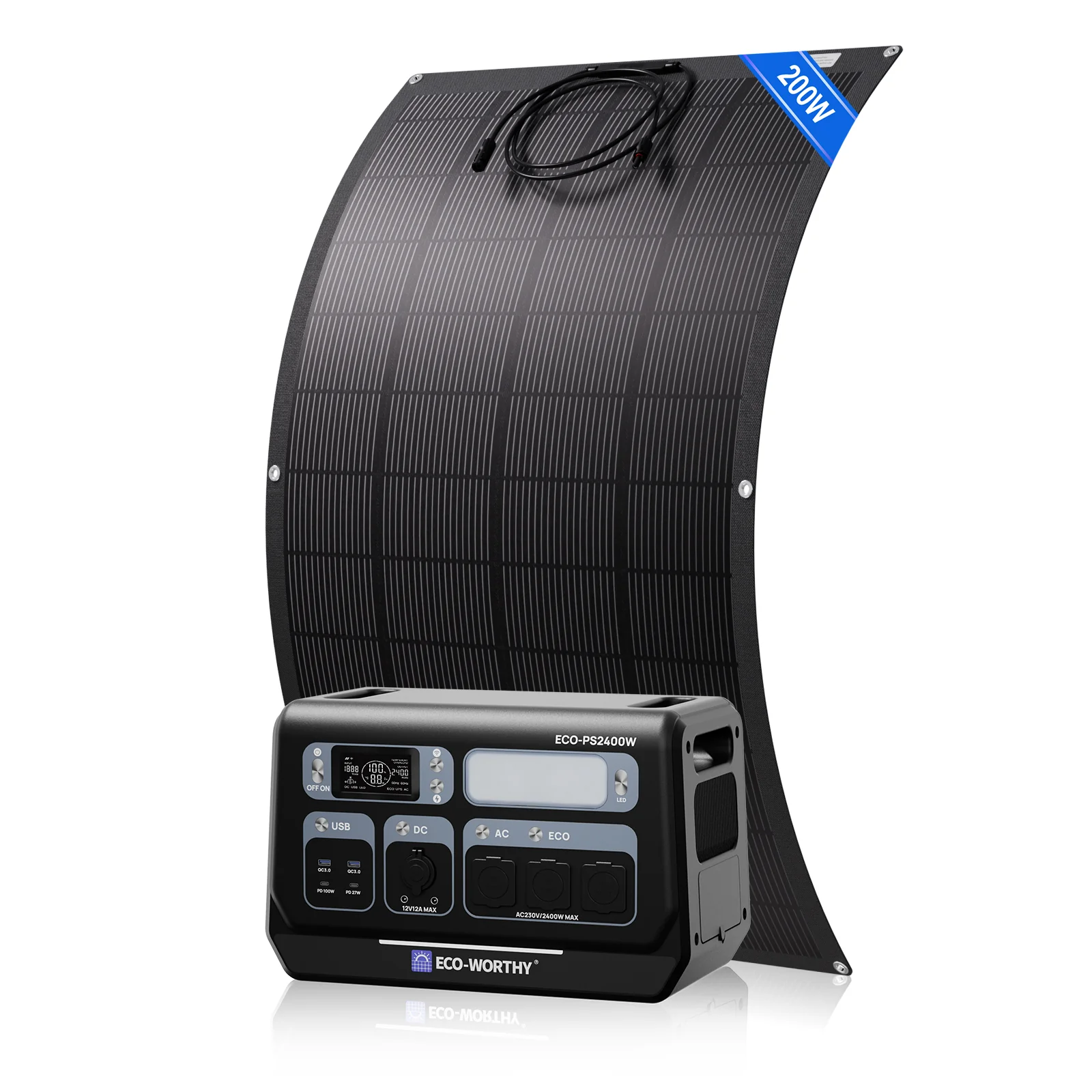 Eco-Worthy 2400W Tragbare Powerstation—2048Wh—WLAN und Bluetooth—Notstromversorgung - Image 10