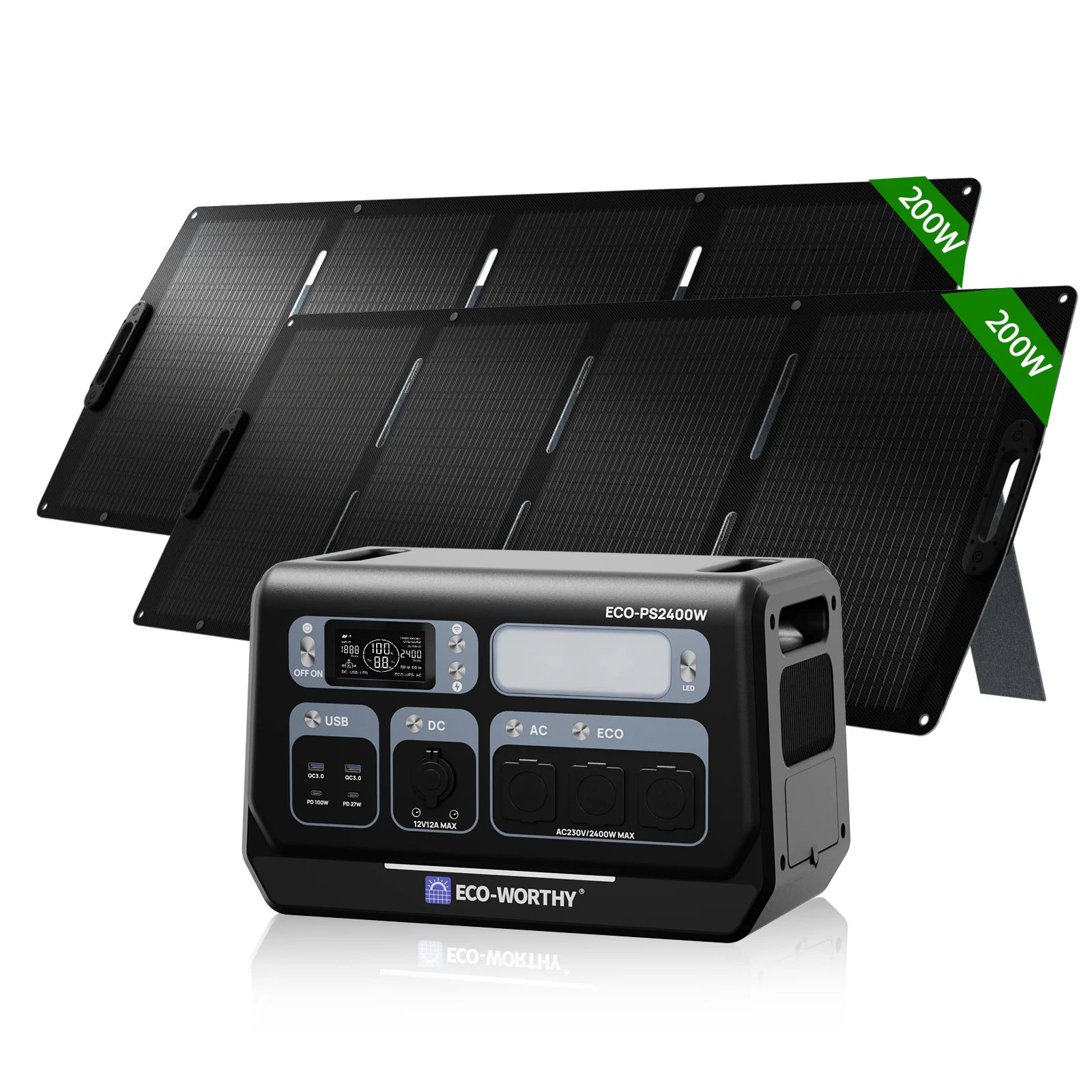 Eco-Worthy 2400W Tragbare Powerstation—2048Wh—WLAN und Bluetooth—Notstromversorgung - Image 11
