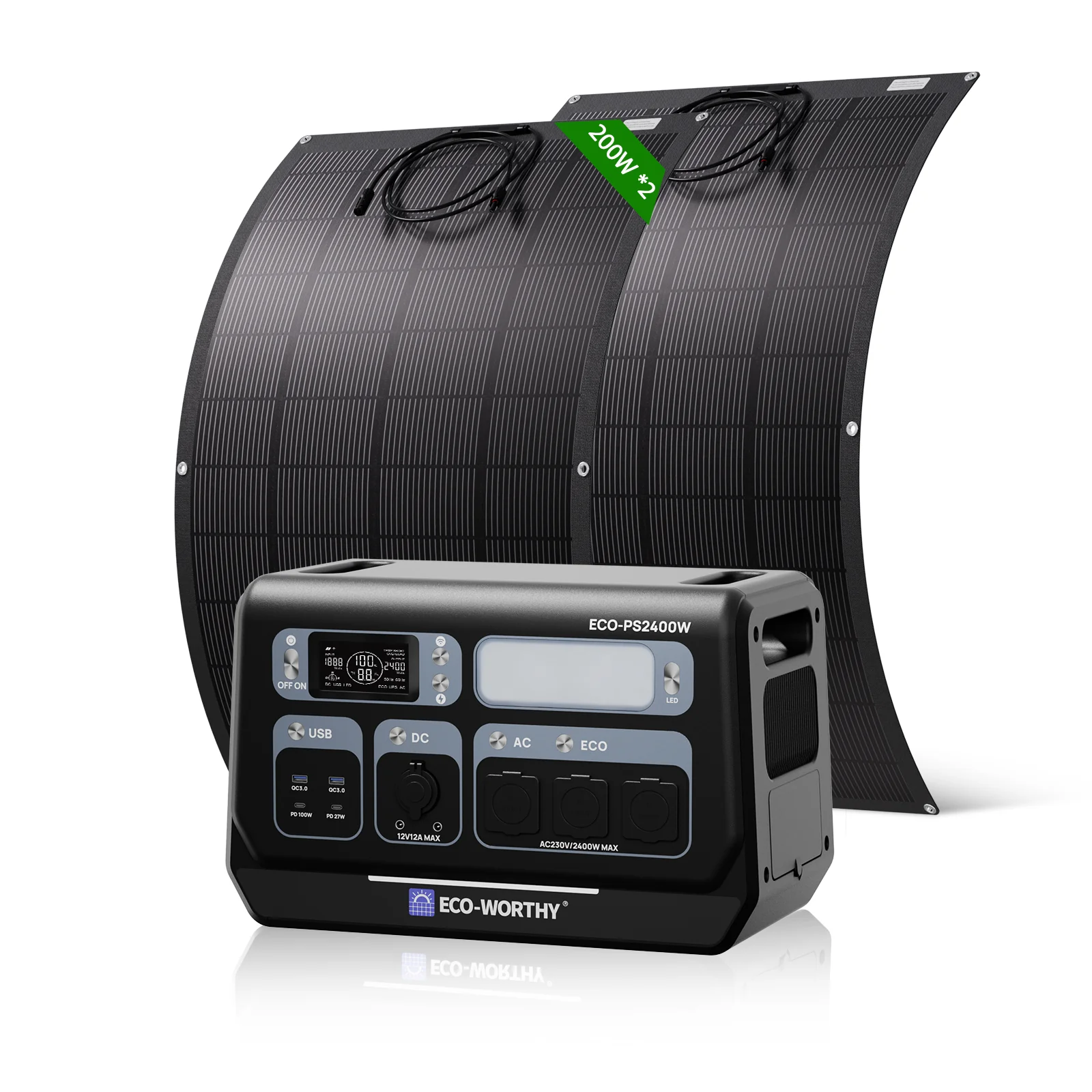 Eco-Worthy 2400W Tragbare Powerstation—2048Wh—WLAN und Bluetooth—Notstromversorgung - Image 12