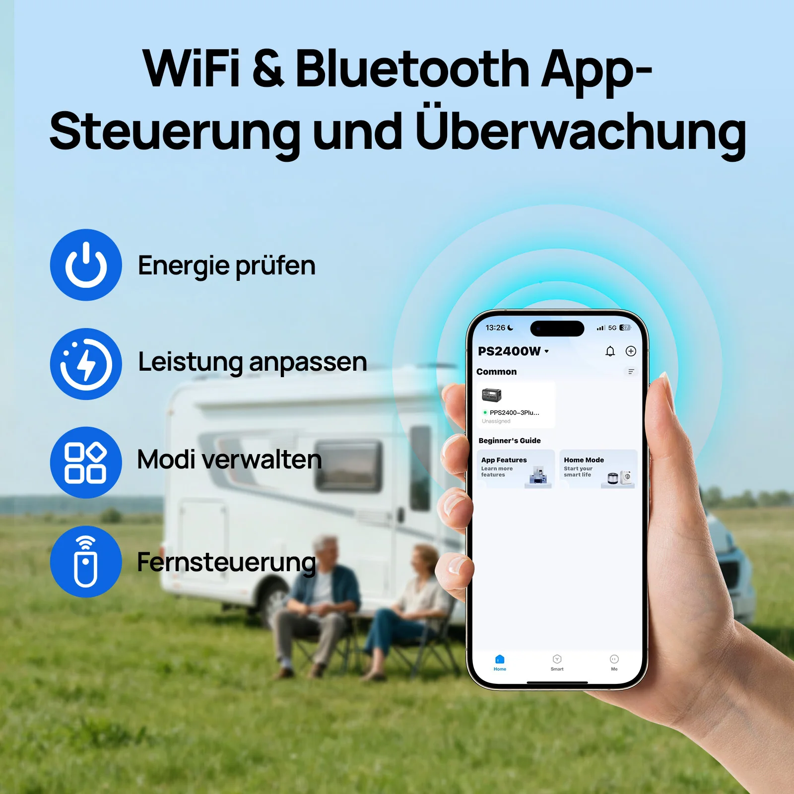 Eco-Worthy 2400W Tragbare Powerstation—2048Wh—WLAN und Bluetooth—Notstromversorgung - Image 6