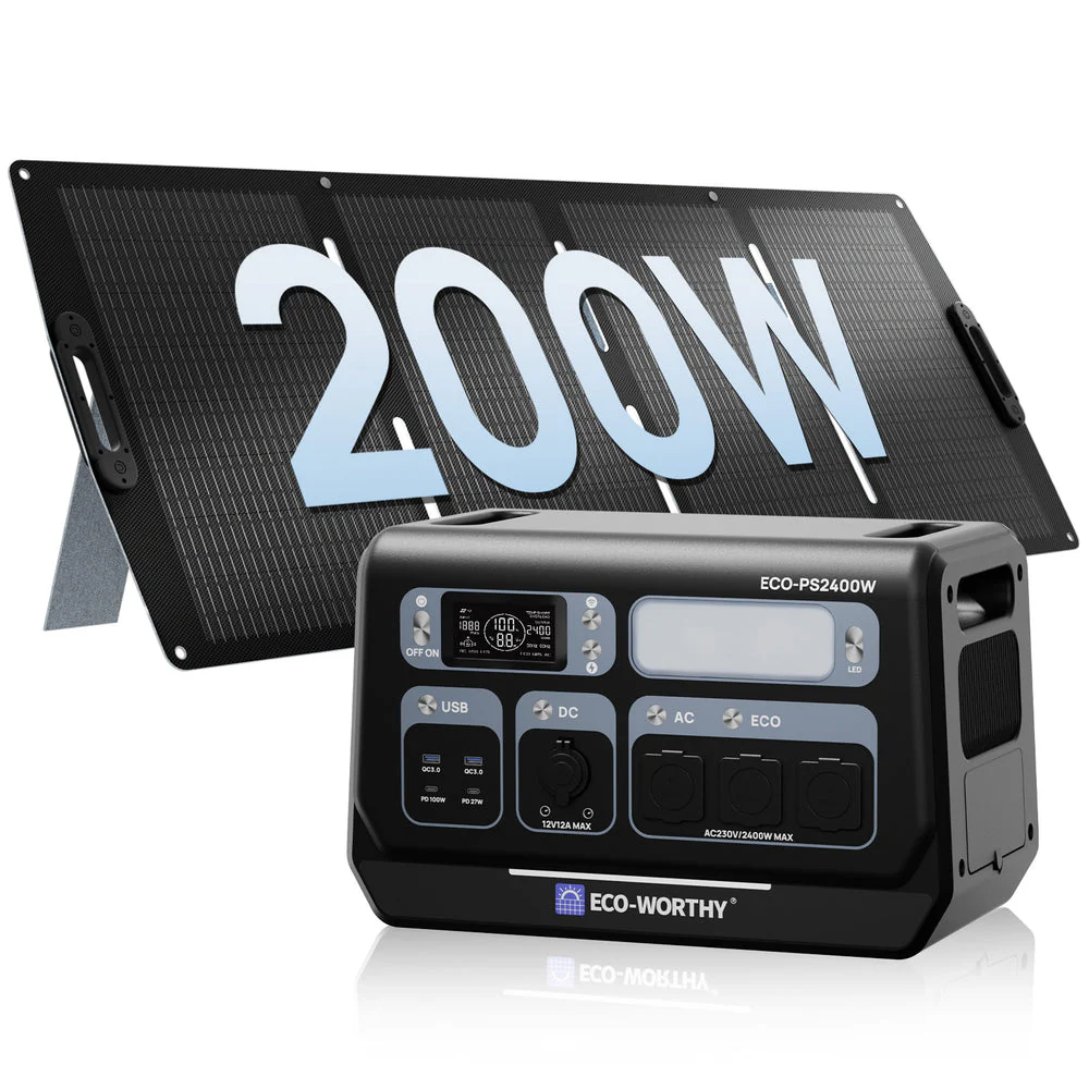 Eco-Worthy 2400W Tragbare Powerstation—2048Wh—WLAN und Bluetooth—Notstromversorgung - Image 9