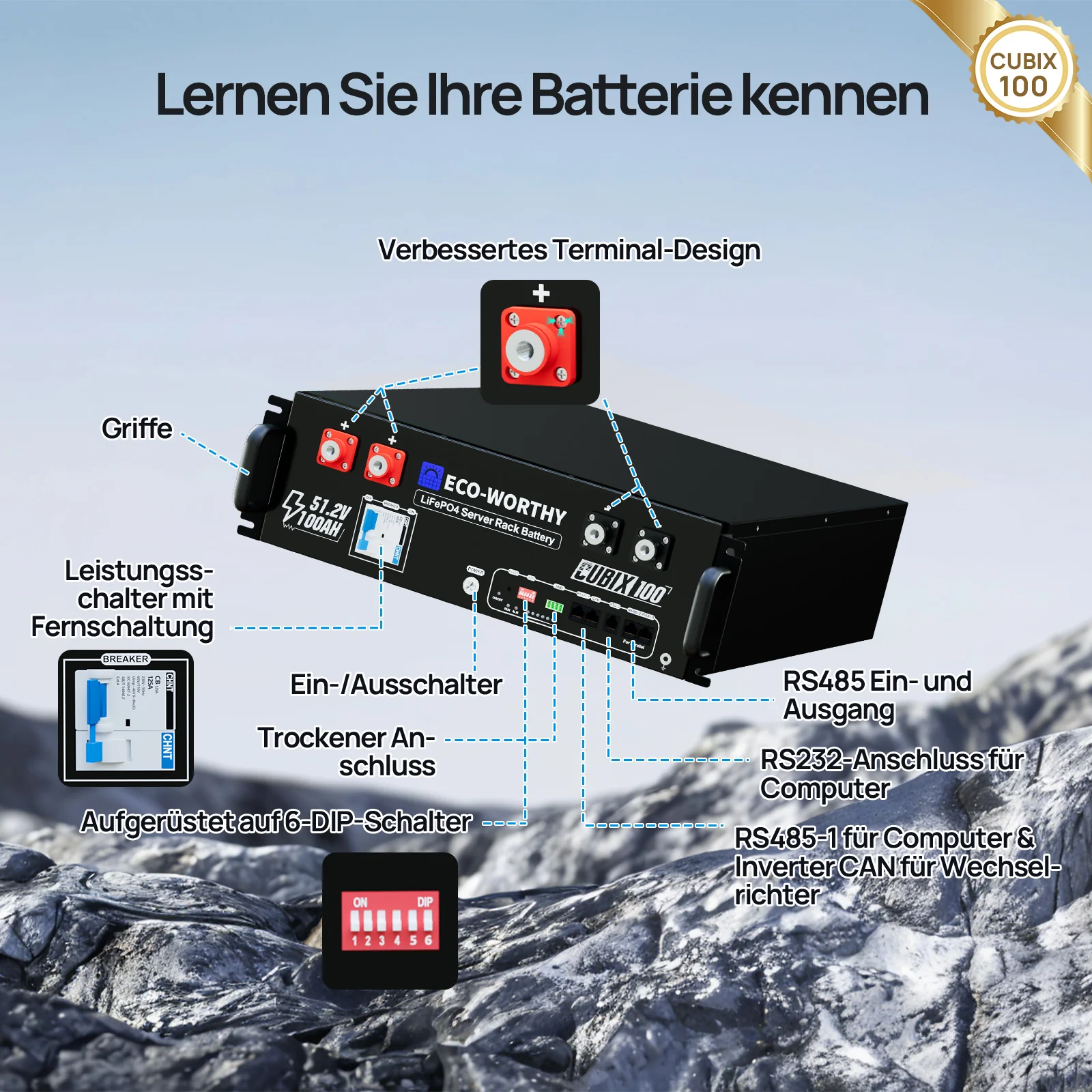 Eco-Worthy Home Backup Solarstrom Bündel—48V 100AH Lithium Batterie und 48V 5000W All-in-One-Wechselrichter - Image 3