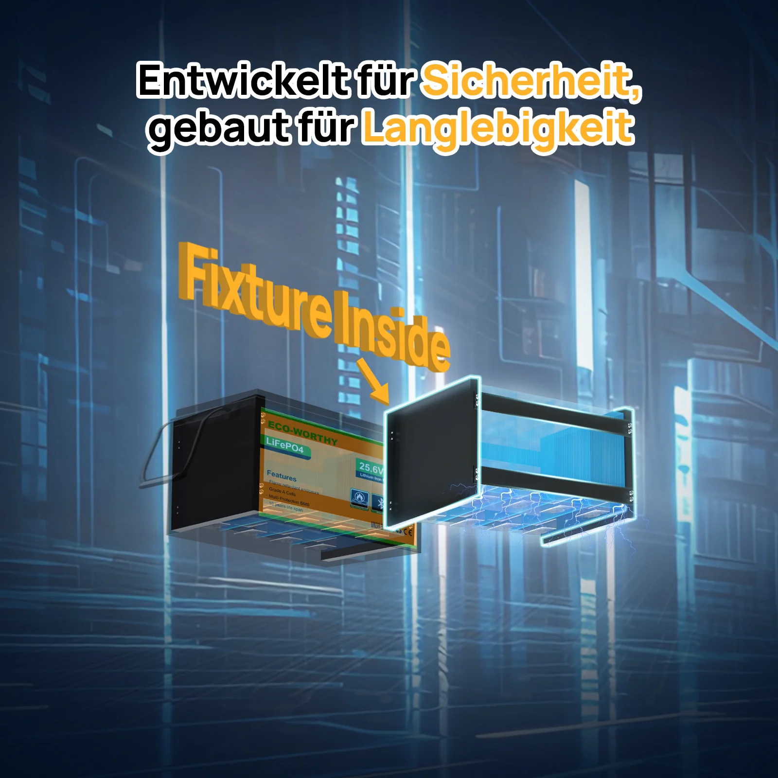 Eco-Worthy 24V 100Ah LiFePO4 Lithium Batterie—Bluetooth und Untertemperaturschutz - Image 5