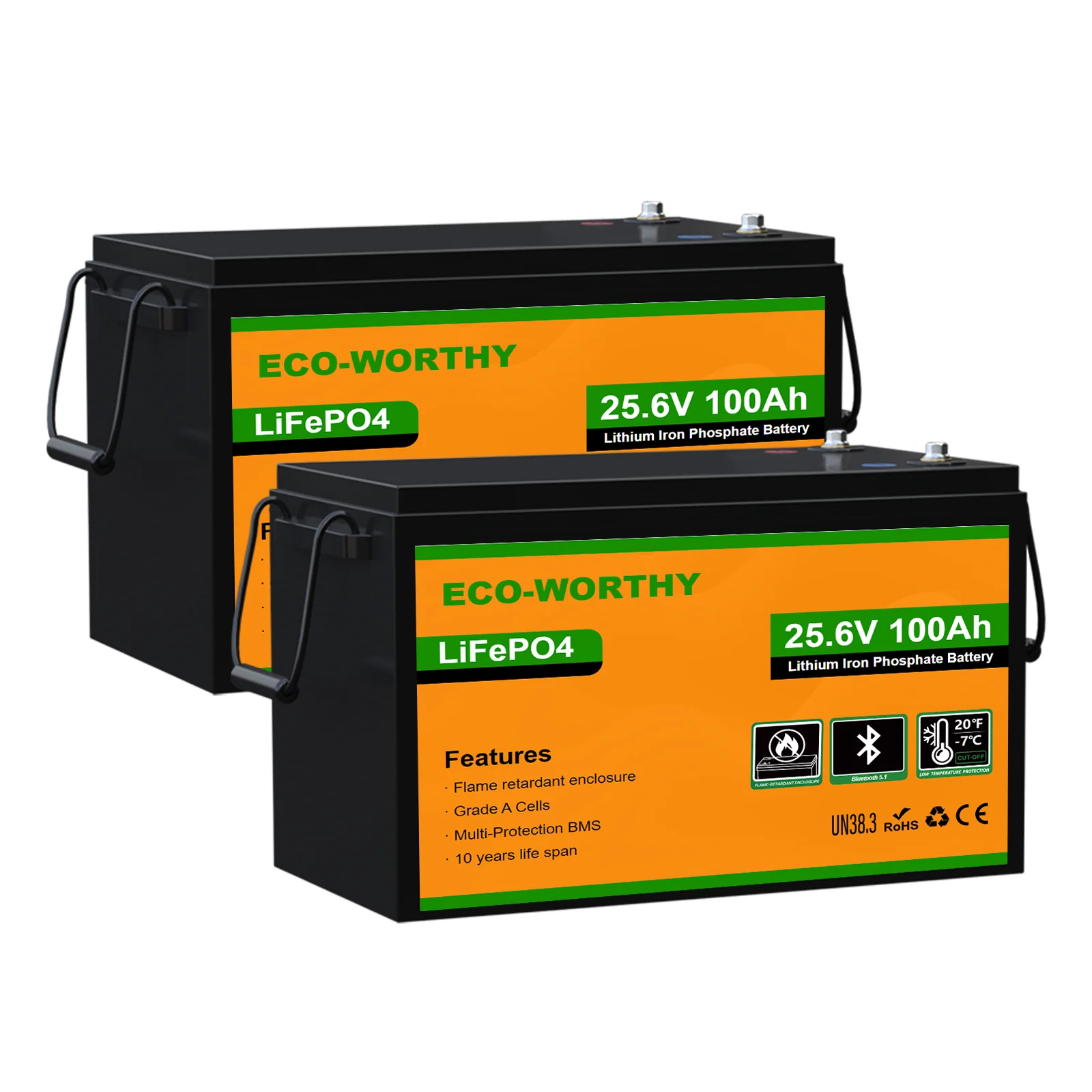 Eco-Worthy 24V 100Ah LiFePO4 Lithium Batterie—Bluetooth und Untertemperaturschutz - Image 9