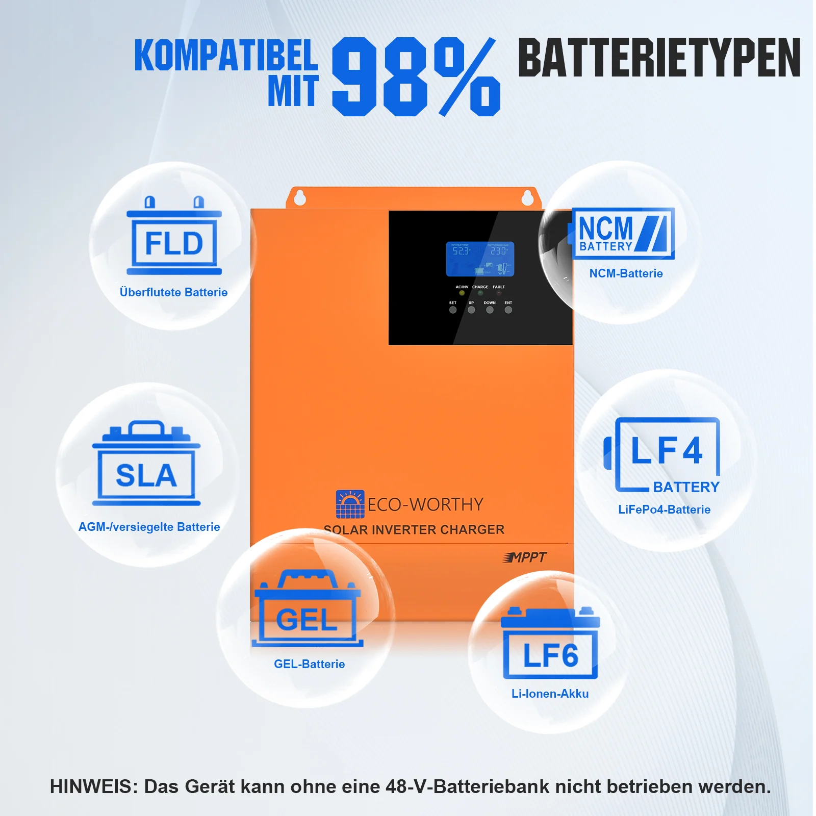 Eco-Worthy Home Backup Solarstrom Bündel—48V 100AH Lithium Batterie und 48V 5000W All-in-One-Wechselrichter - Image 8