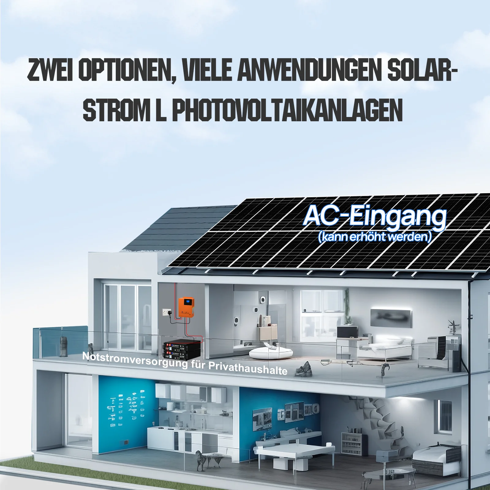Eco-Worthy Home Backup Solarstrom Bündel—48V 100AH Lithium Batterie und 48V 5000W All-in-One-Wechselrichter - Image 9