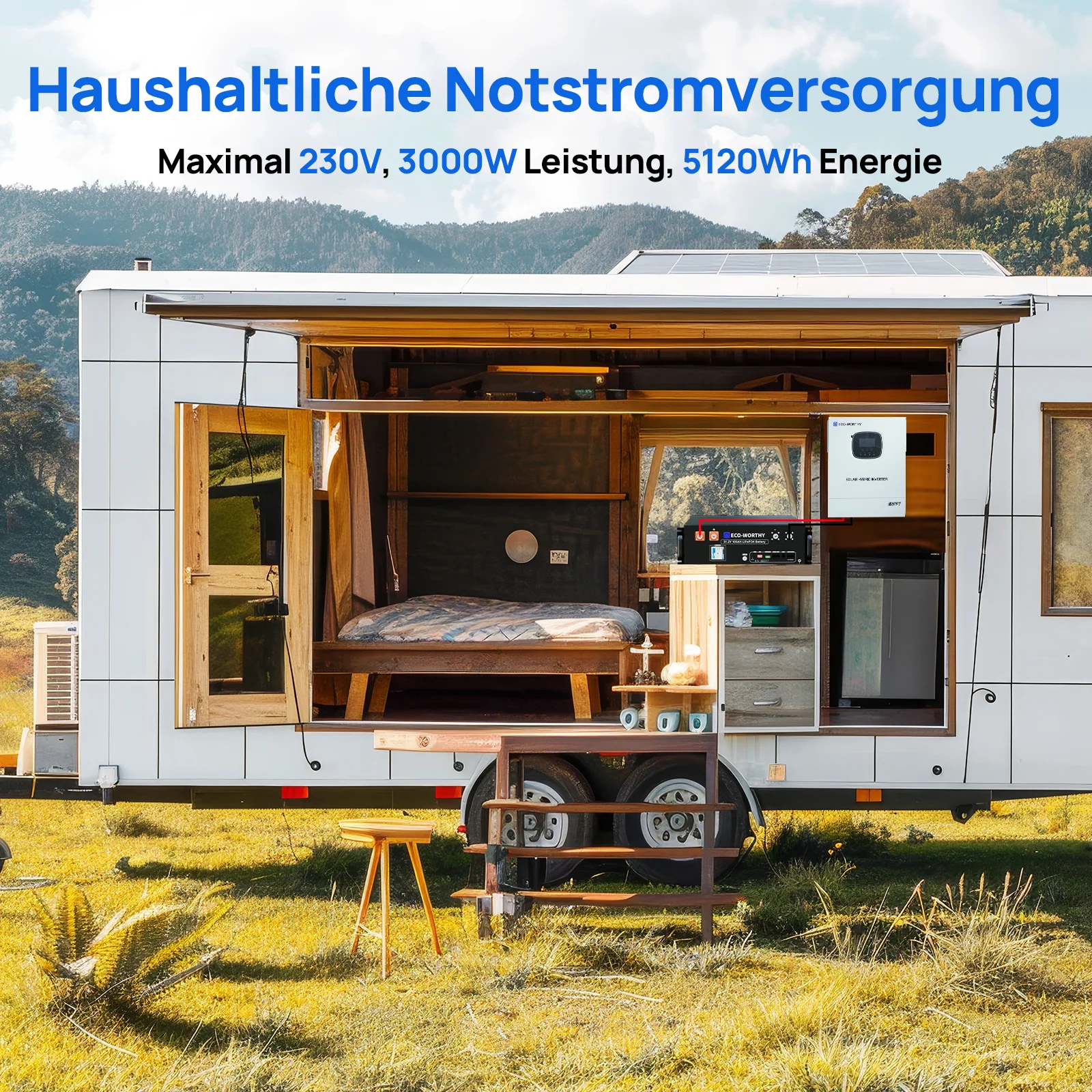 Eco-Worthy Home Backup Solarstrom Bündel—48V 100AH Lithium Batterie und 48V 3000W All-in-One-Wechselrichter - Image 7