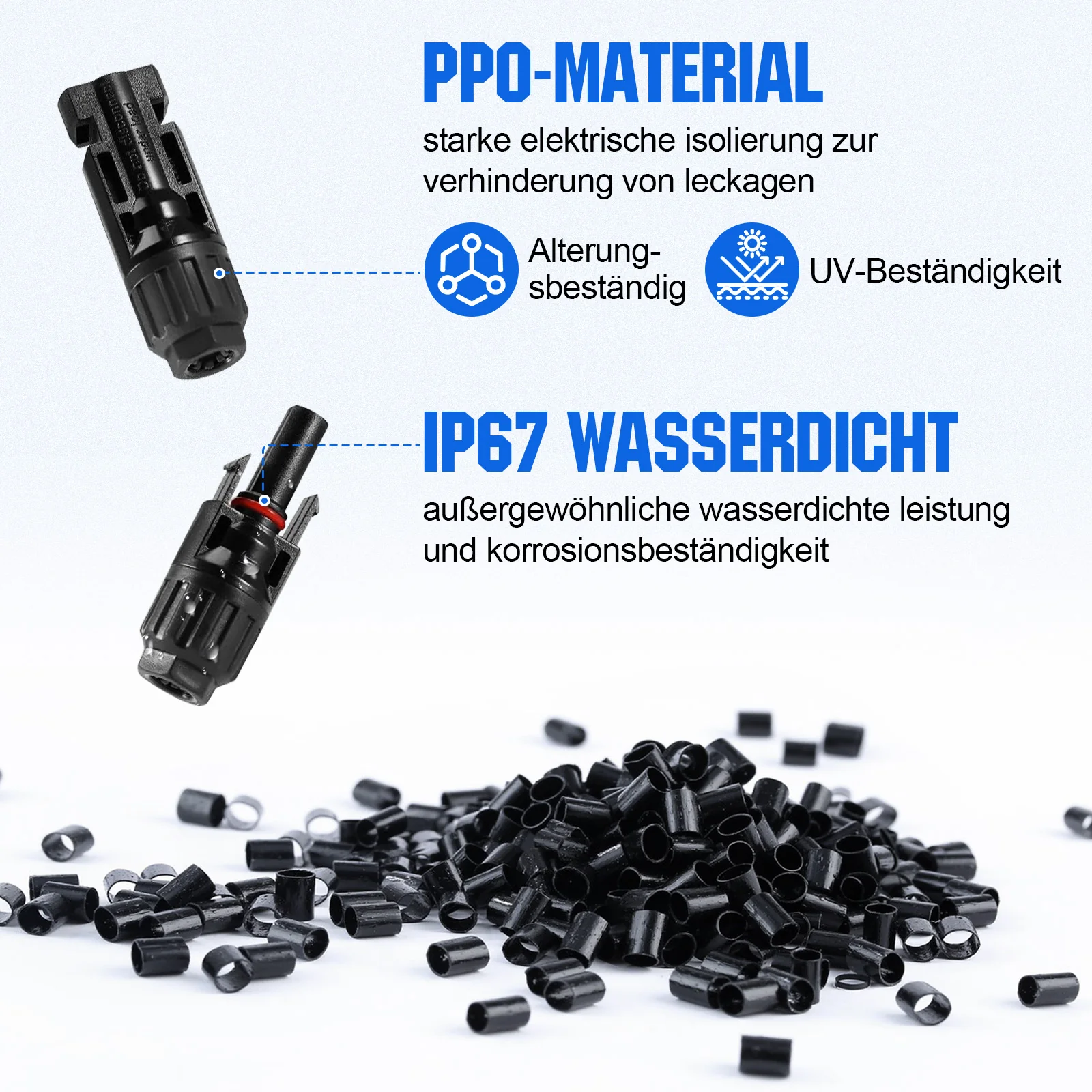 Solar Crimpzangen Set für 2,5/4,0/6,0mm² Solarkabel, 10 Paar Solarstecker + 2 x Solarschlüssel, Set für Solarinstallation, Photovoltaik - Image 3