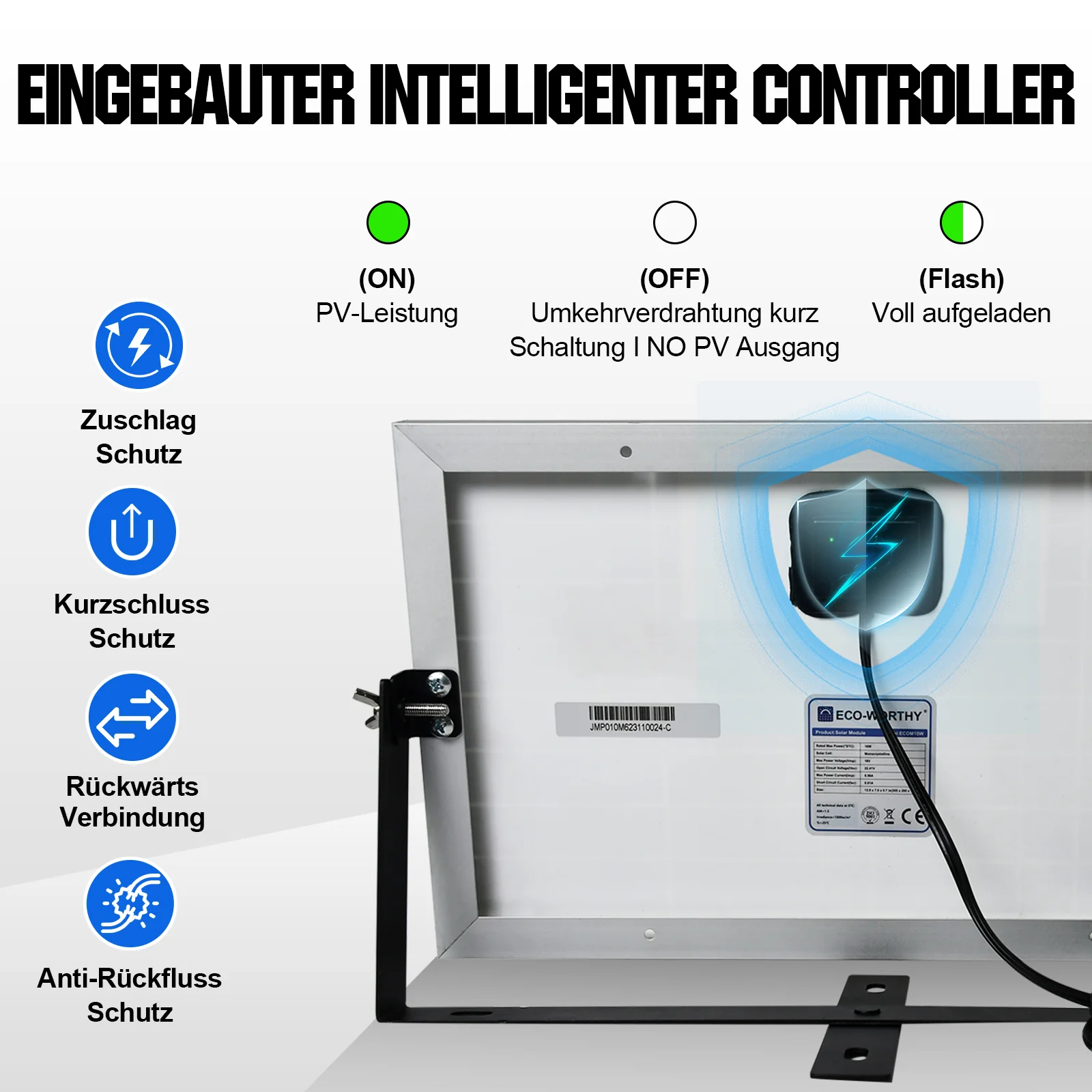 Verbesserte 10W 12V monokristallines Solarmodul Ladegerät Kit mit Erhaltungsladung - Image 3