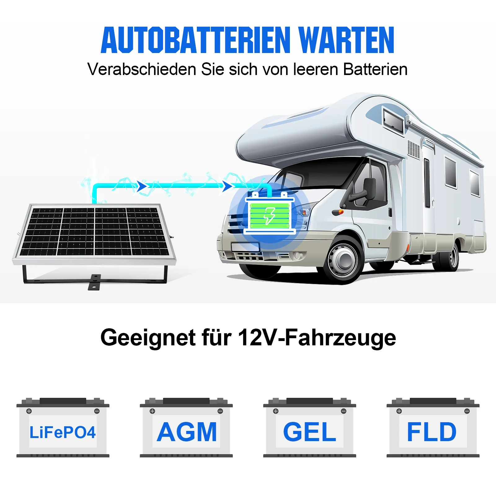 Verbesserte 10W 12V monokristallines Solarmodul Ladegerät Kit mit Erhaltungsladung - Image 5