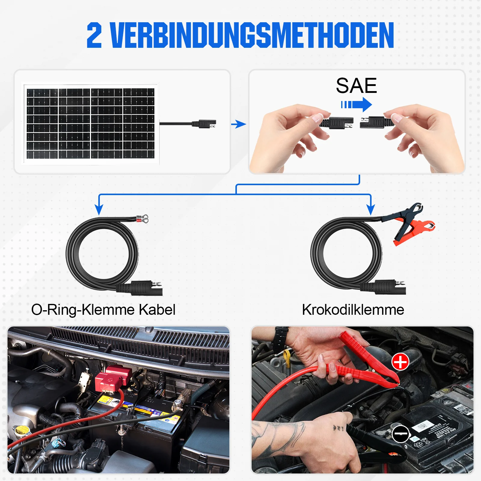 Verbesserte 10W 12V monokristallines Solarmodul Ladegerät Kit mit Erhaltungsladung - Image 7
