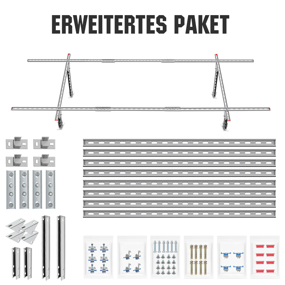 Verstellbare mehrteilige Solarmodul Montagehalterungen für 1-4 Stück Solarmodule - Image 5