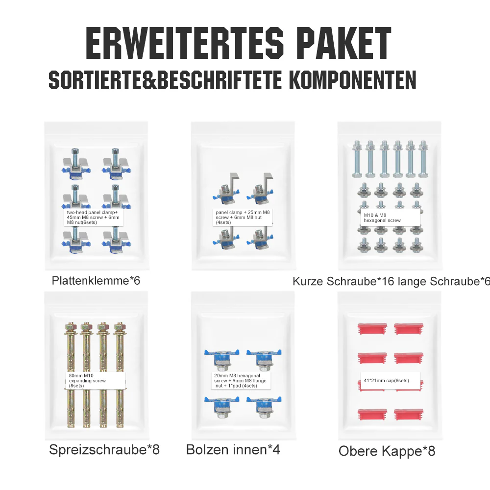 Verstellbare mehrteilige Solarmodul Montagehalterungen für 1-4 Stück Solarmodule - Image 6