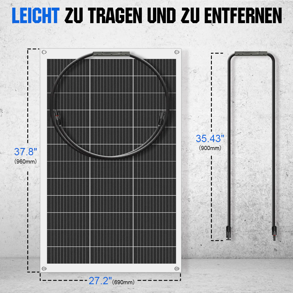 Wohnmobile 130Wp 260Wp 390Wp 520Wp 12V Komplettset Solaranlage mit 130Wp Semi-Flexibles Solarmodul+Lithium Speicher - Image 5