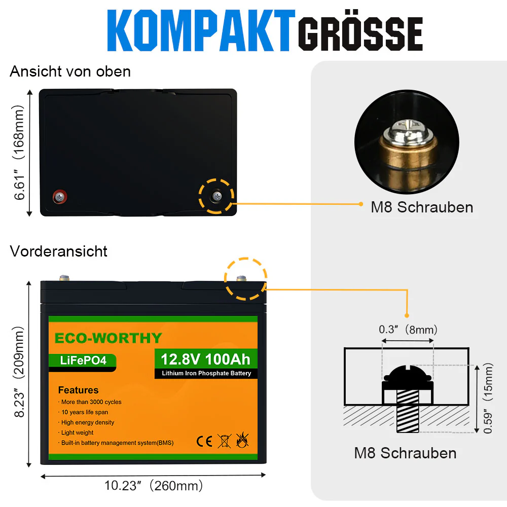 Wohnmobile 130Wp 260Wp 390Wp 520Wp 12V Komplettset Solaranlage mit 130Wp Semi-Flexibles Solarmodul+Lithium Speicher - Image 7
